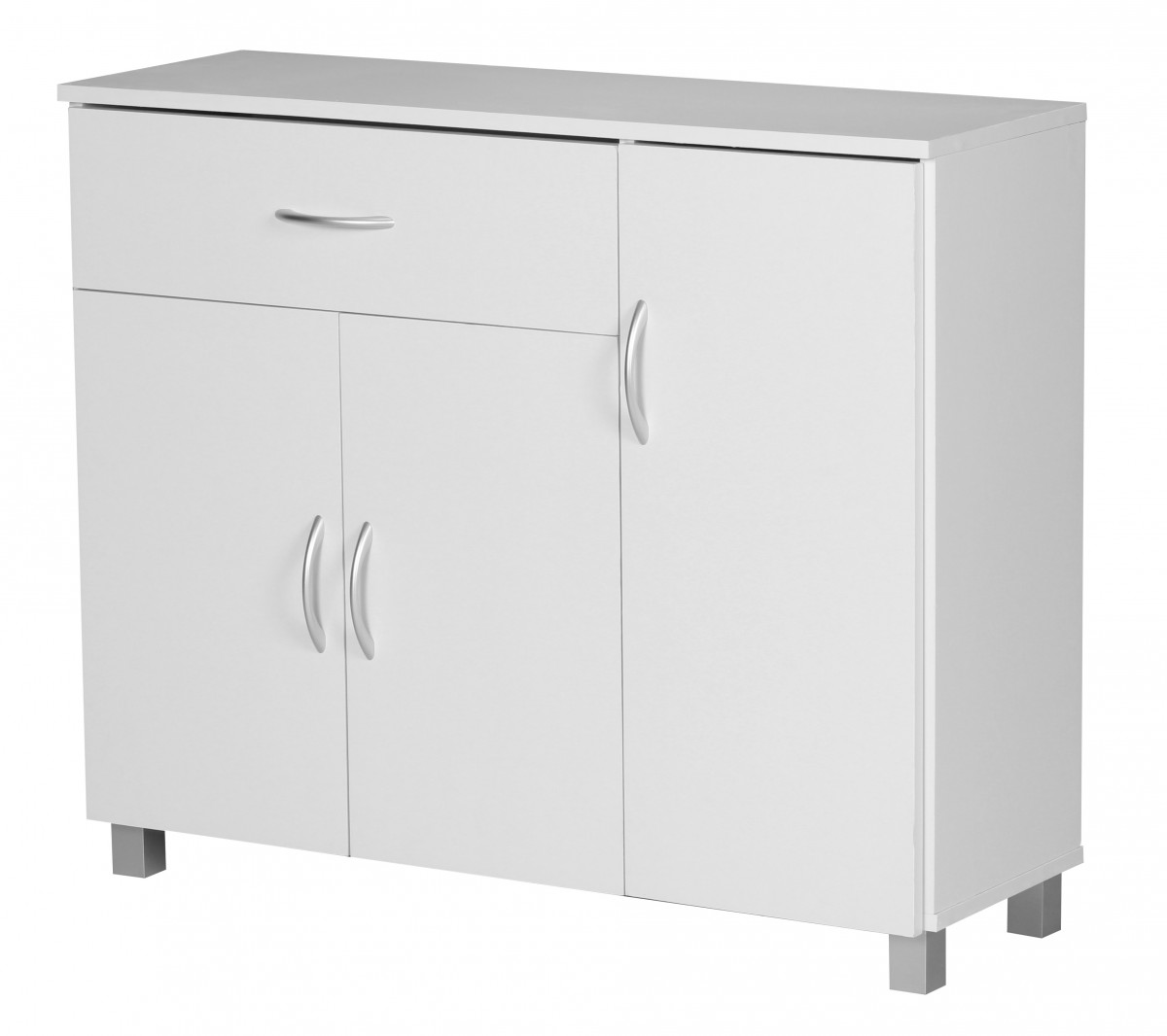 Credenza jarry bianco opaco con 1 cassetto e 3 porte 90 x 75 x 30 cm