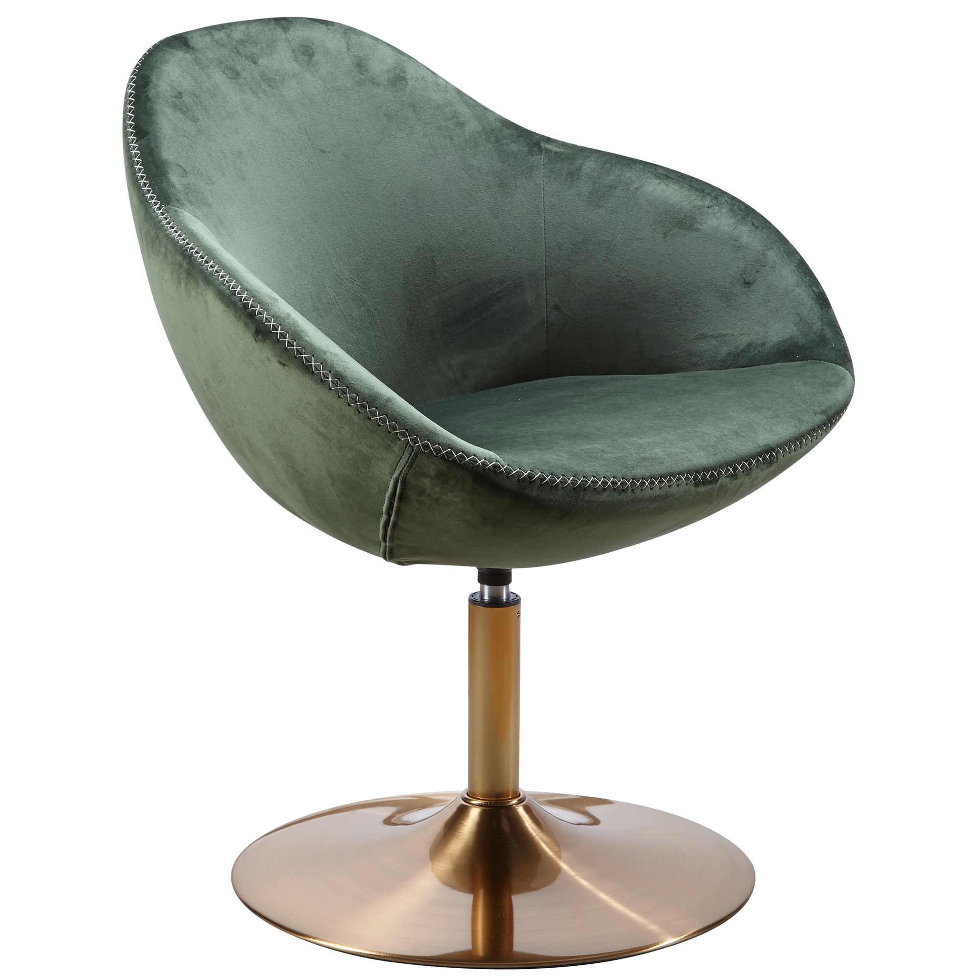 Chair sarin velluto verde / oro 70x79x70 cm sedia girevole design