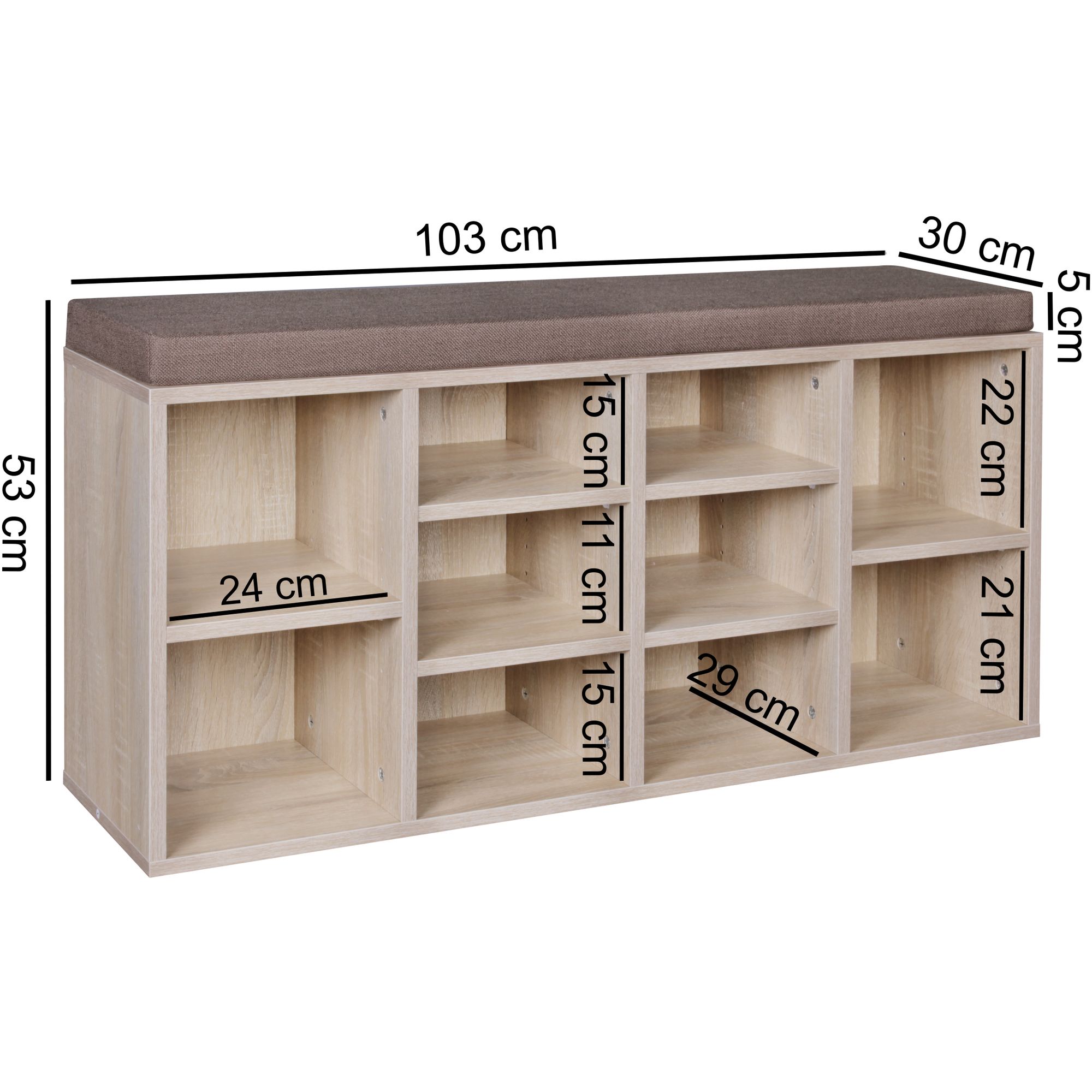 Panca di scarpe con cuscino laura sonoma corridoio banca 103,5 x 53 x 30 cm