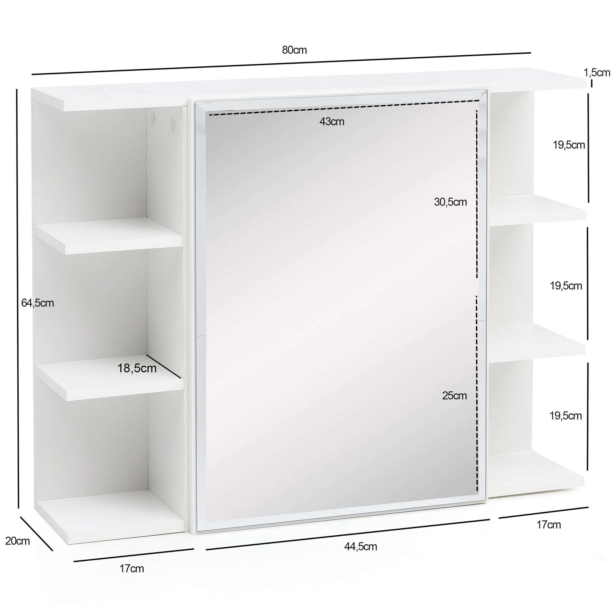 Pensile  wl5.754 bianco truciolare 80x64,5x20 cm