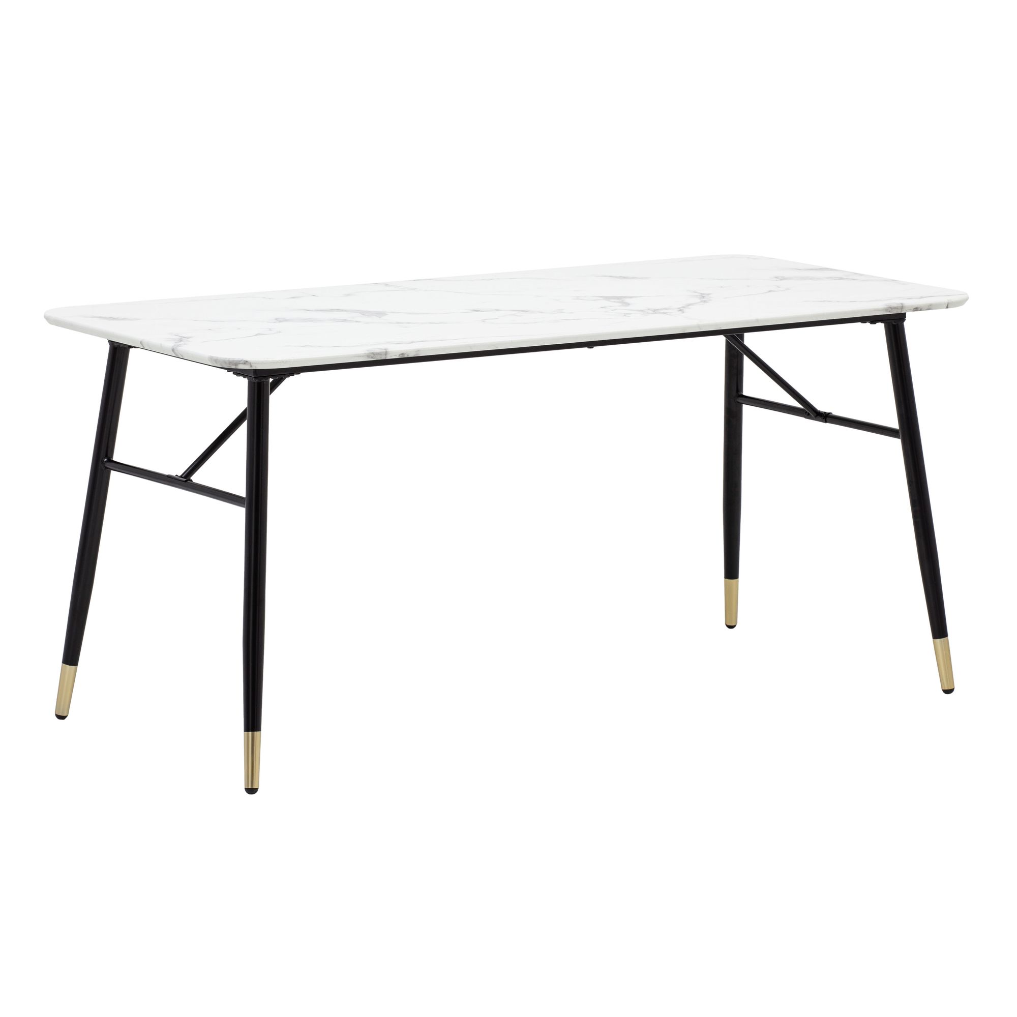 Tavolo da pranzo 120x60x76 cm tavolo da pranzo bianco in effetto marmo moderno, tavolo da cucina piccolo, tavolo da pranzo rettangolare, tavolo da sala da pranzo con gambe in metallo