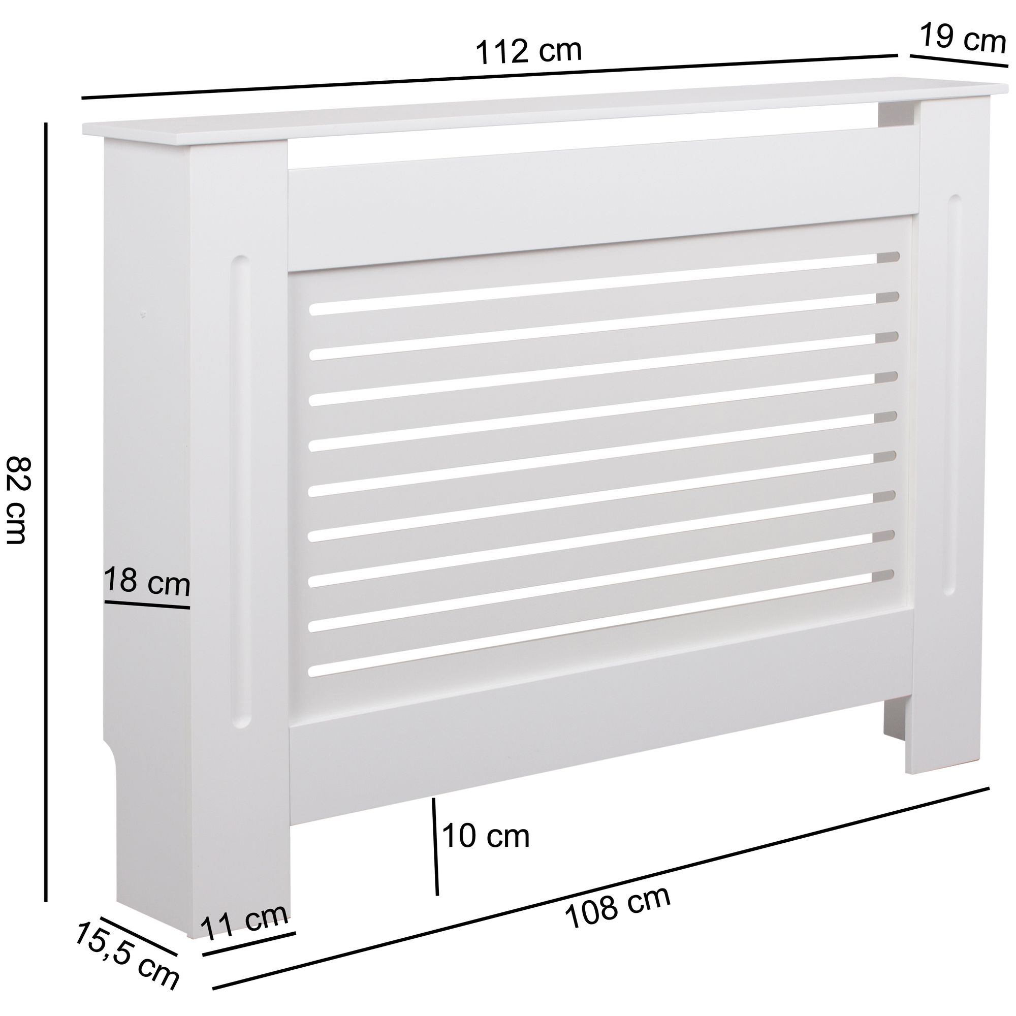 Design copri radiatore wl5.745 laccato bianco opaco 112x82x19 cm