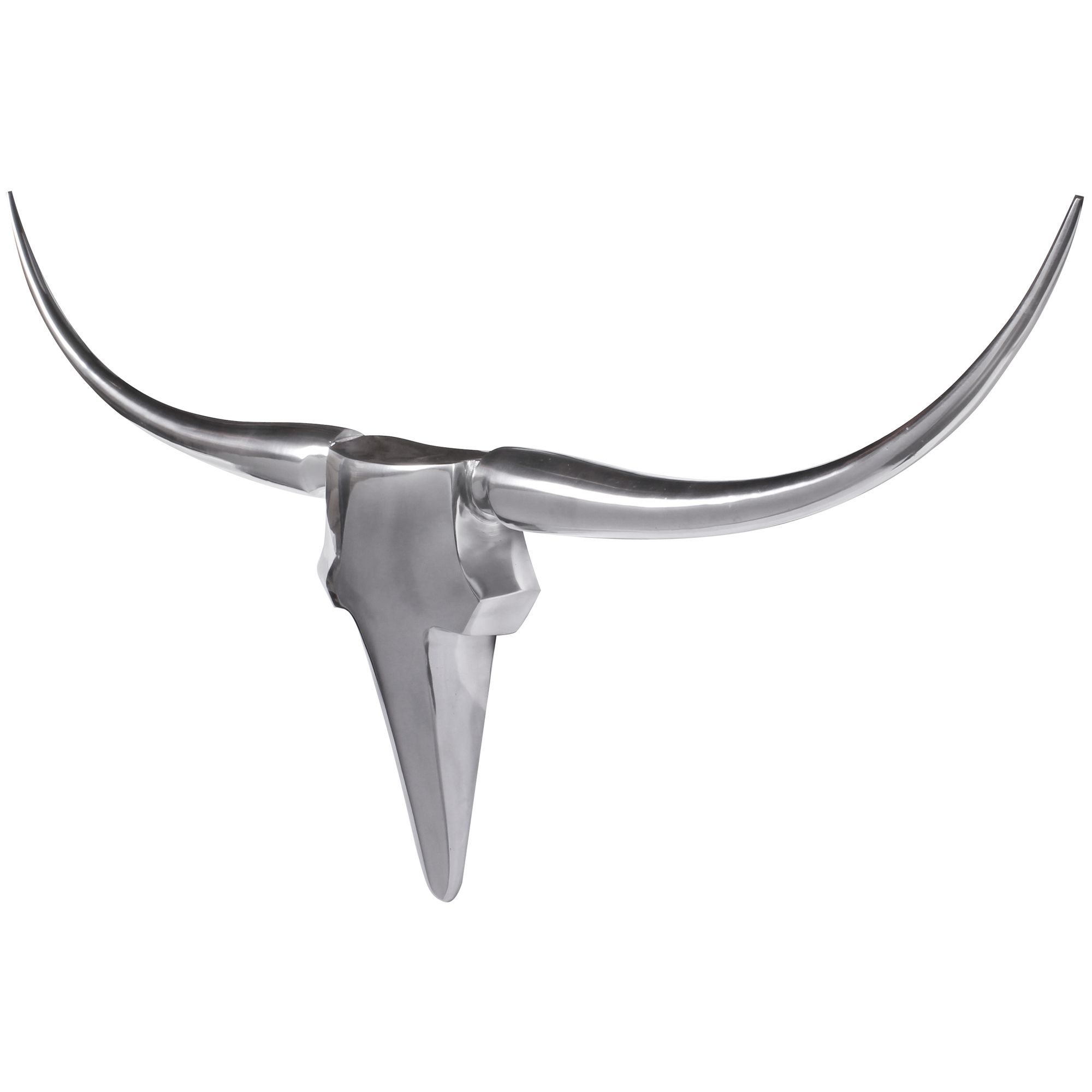 Deco antler bull m wl1.245 argento 100 cm alluminio design corna