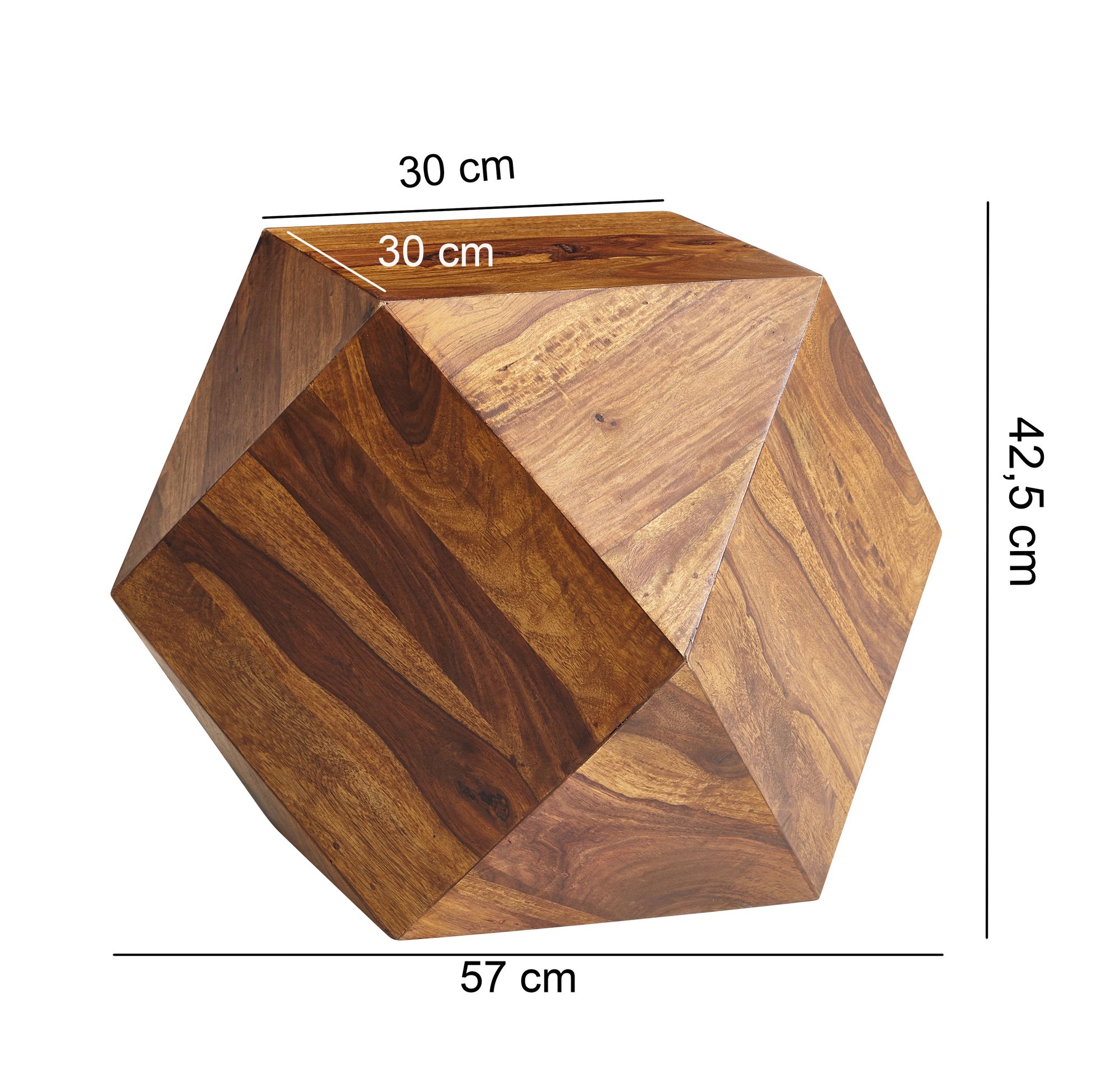 57 x 42,5 x 57 cm tavolino moderno in legno massello di