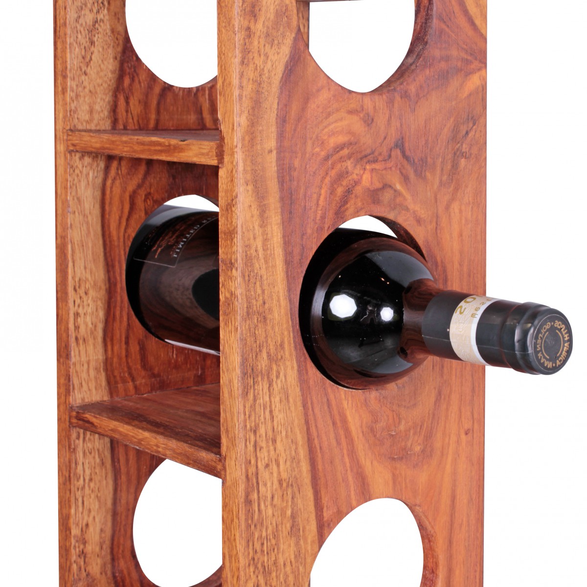 Rack vino in legno massello sheesham bottiglia mensola a muro per 5 bottiglie mensola di legno scaffale moderno con 70 cm