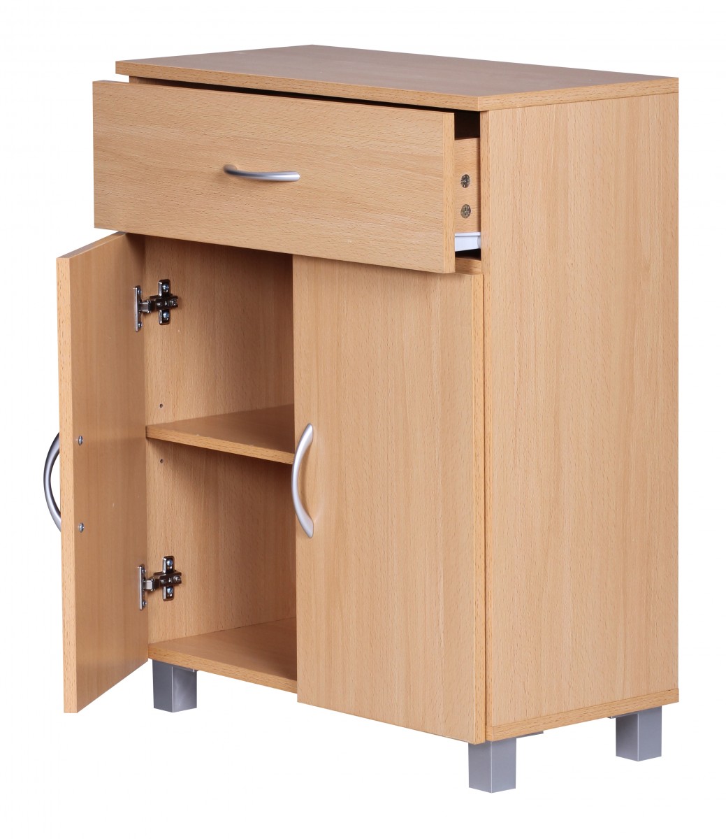 Credenza lena faggio con 1 cassetto e 2 porte 60 x 75 x 30 cm