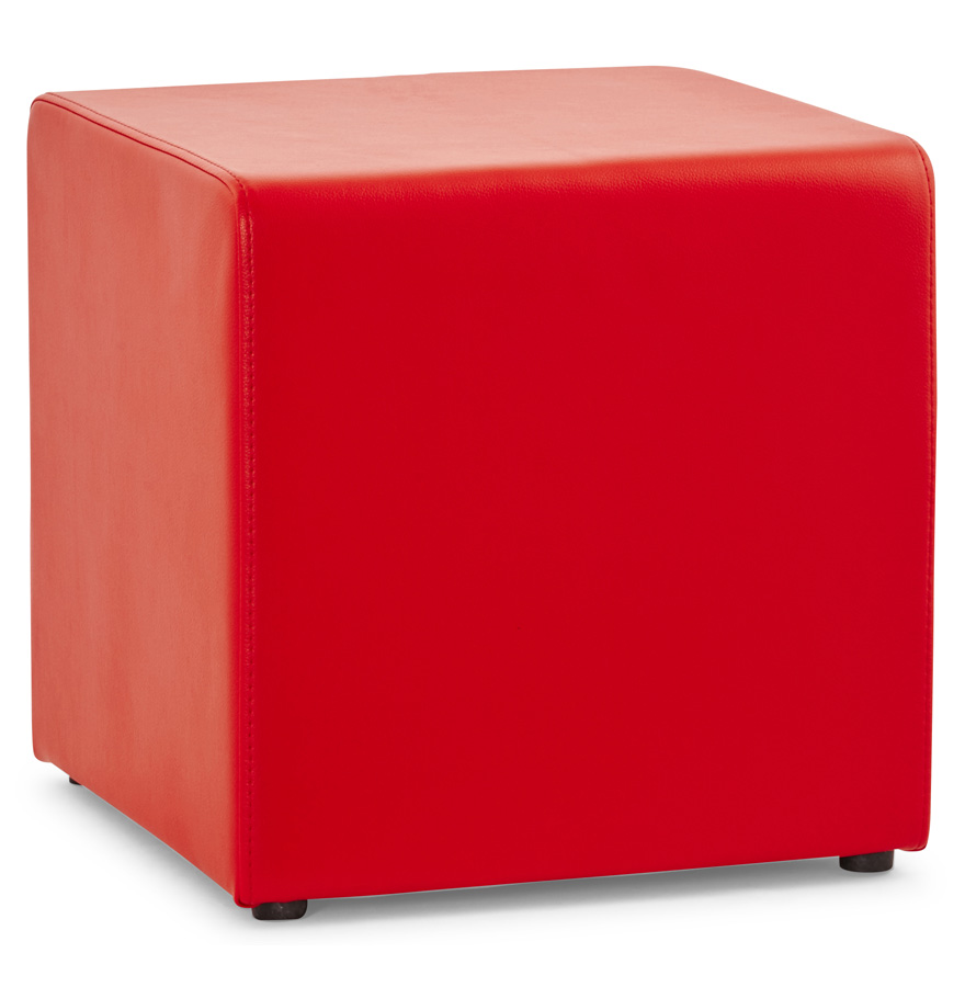 Pouf 'CUBO' da salotto in materiale sintetico rosso