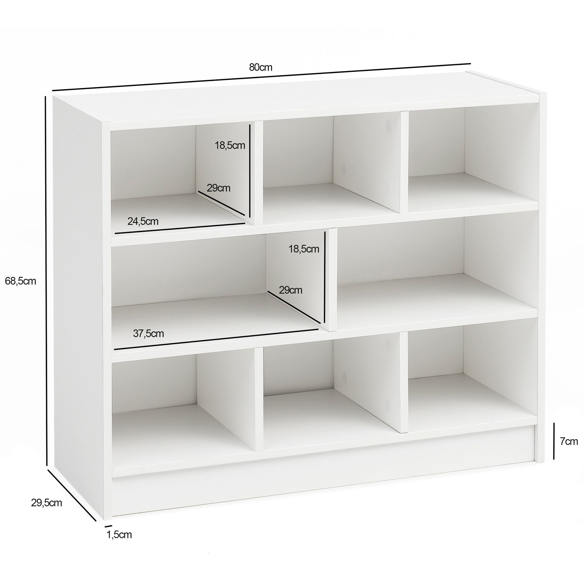 Libreria wl5.819 bianco 80x68.5x29.5 cm mensola in piedi mensola moderna