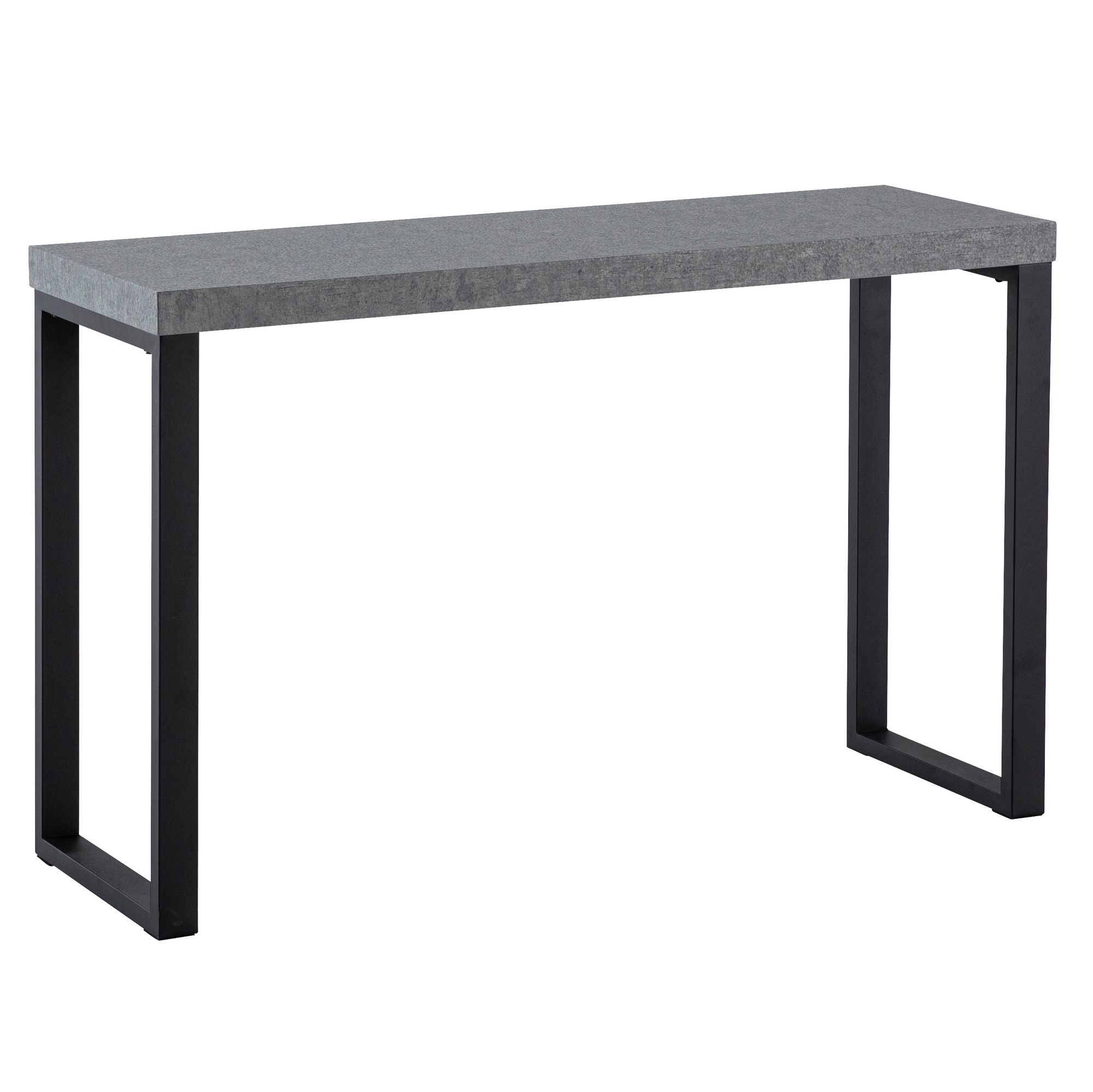 Tavolo consolle aspetto cemento grigio nero 120x40x76 cm stile moderno