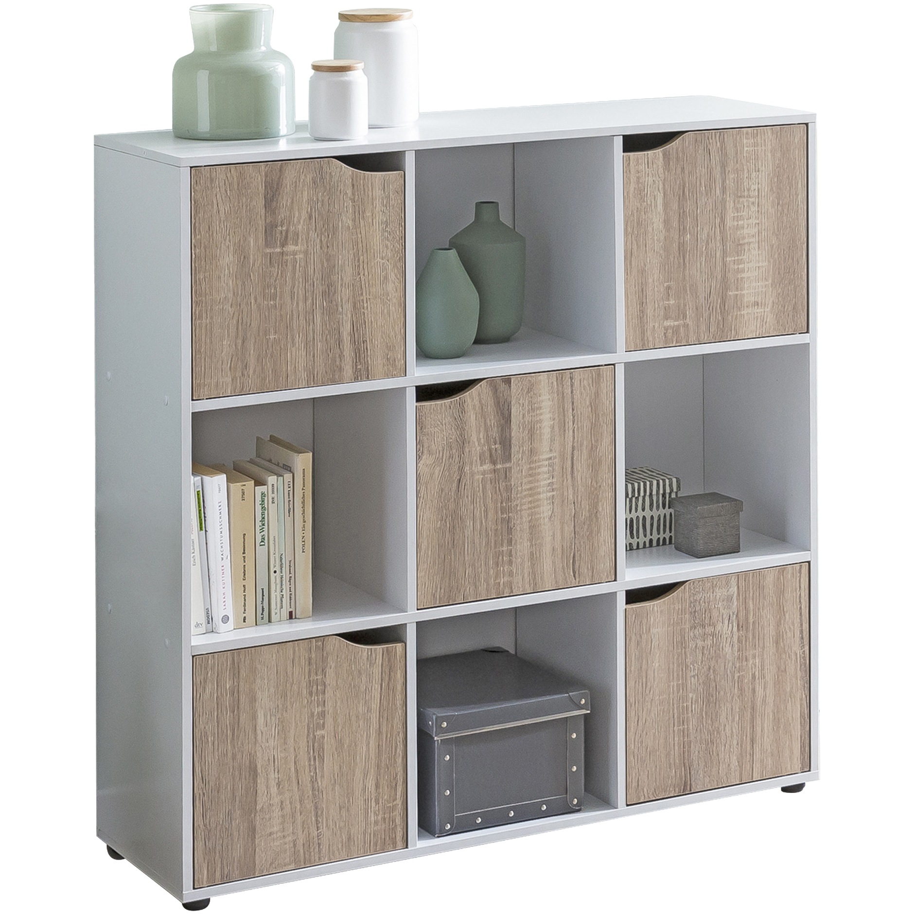 Samo 89 x 91 x 29 cm libreria con 9 scomparti sonoma