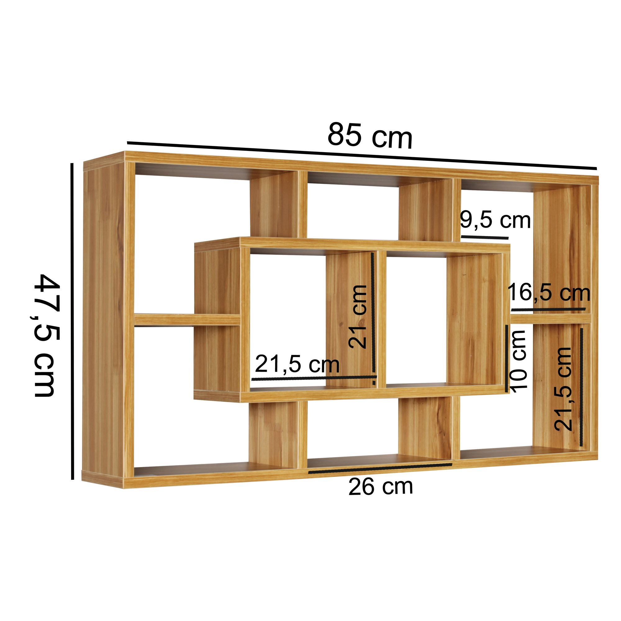 Mensola alex faggio 85 x 47,5 x 16 cm in legno mdf mensola appesa moderno