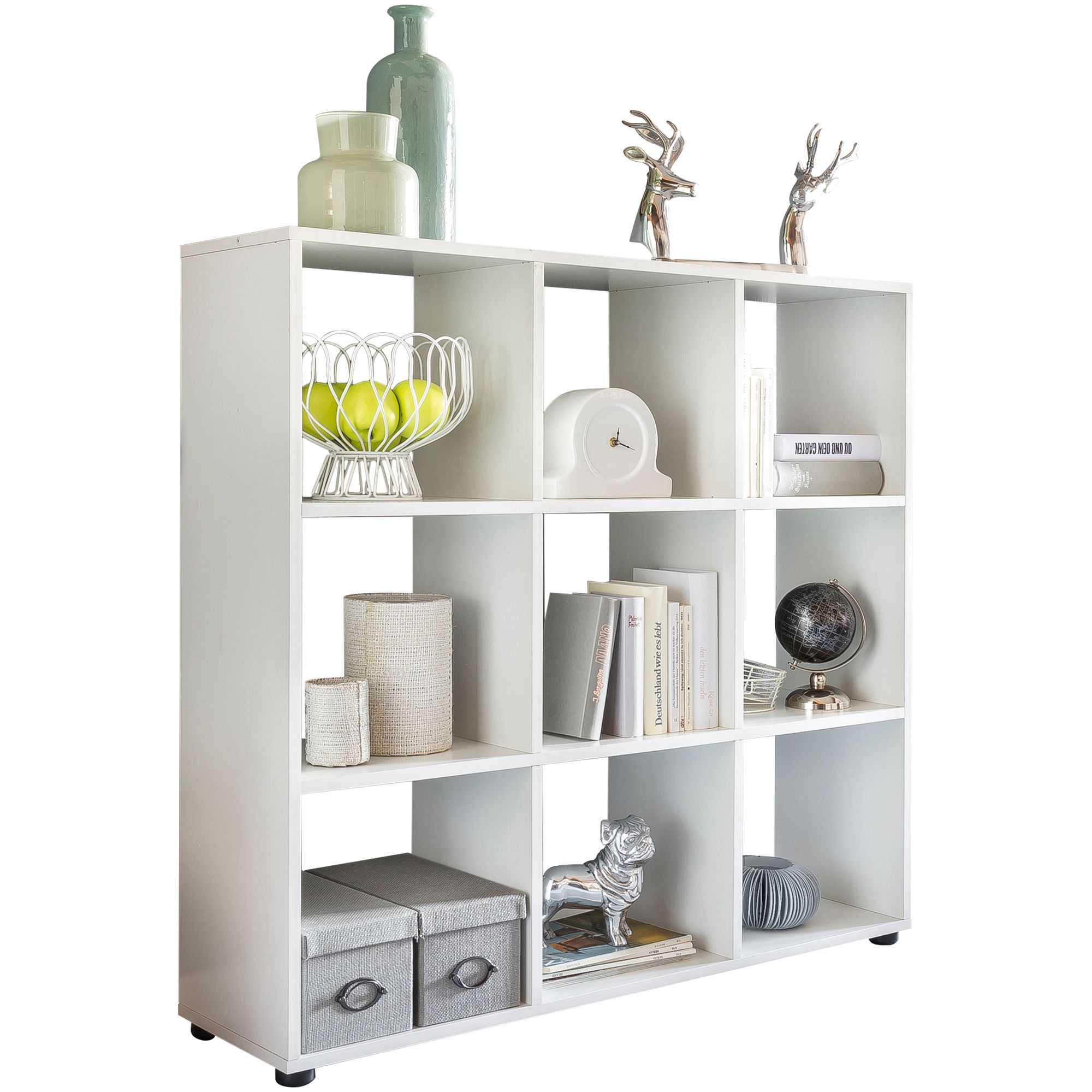 Libreria di design zara con 9 scomparti bianco 108 x 104 x 29 cm