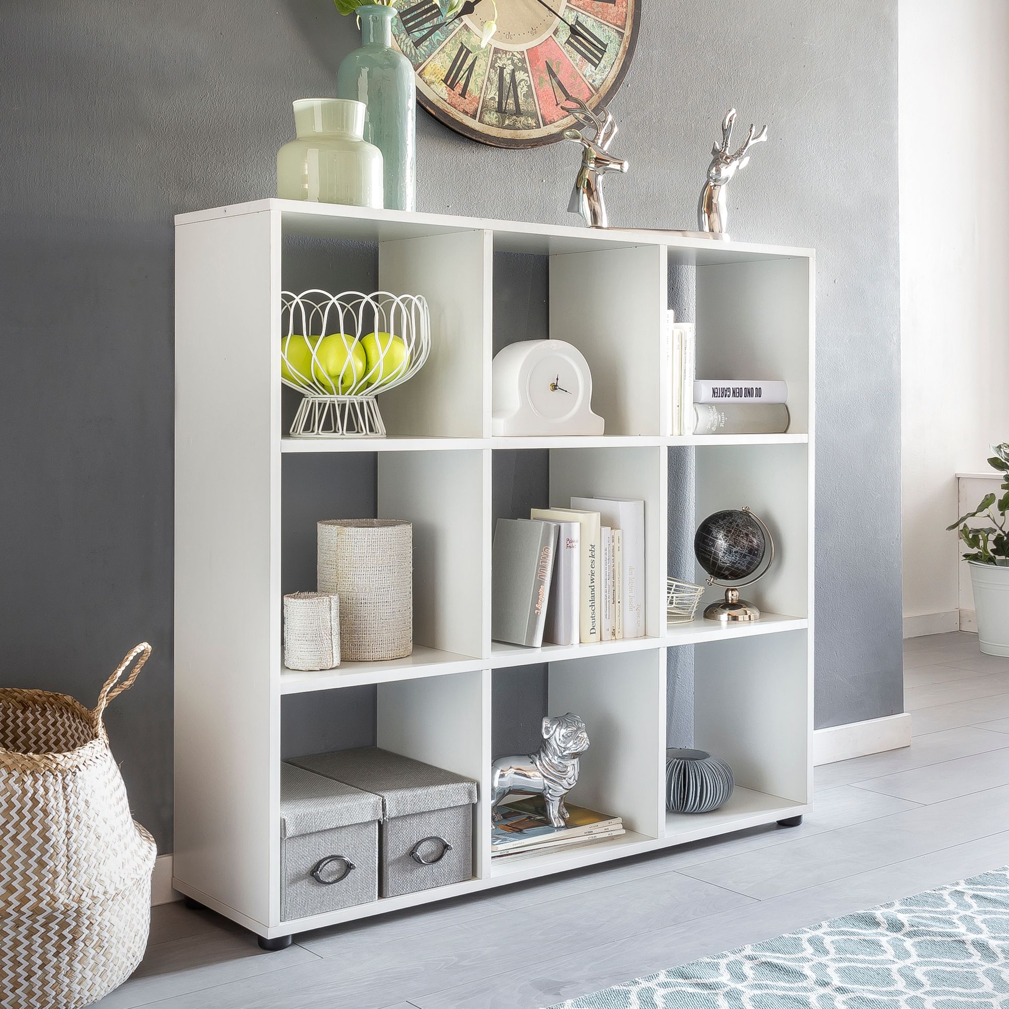 Libreria di design zara con 9 scomparti bianco 108 x 104 x 29 cm