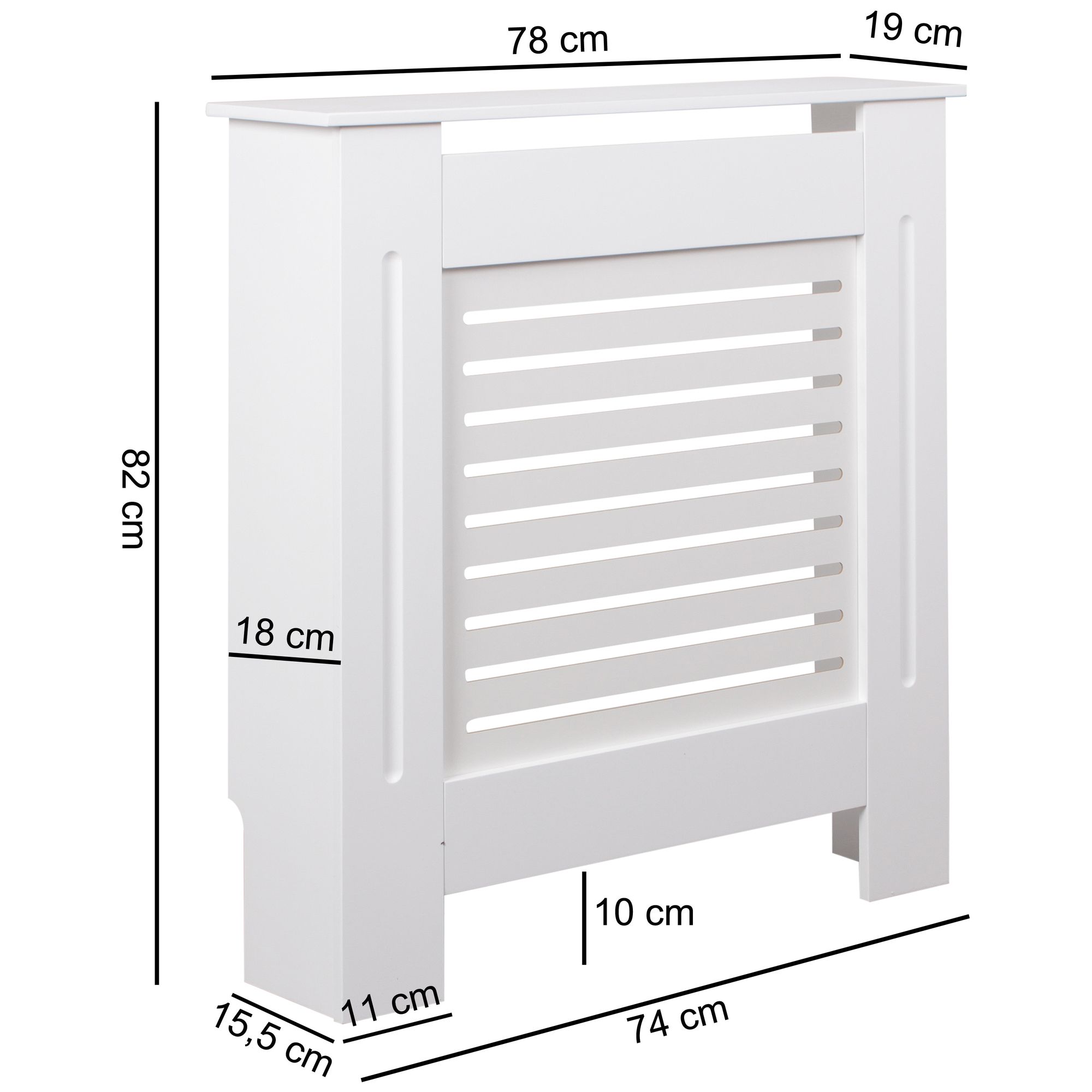 Design copri radiatore wl5.744 laccato bianco opaco 78x82x19 cm