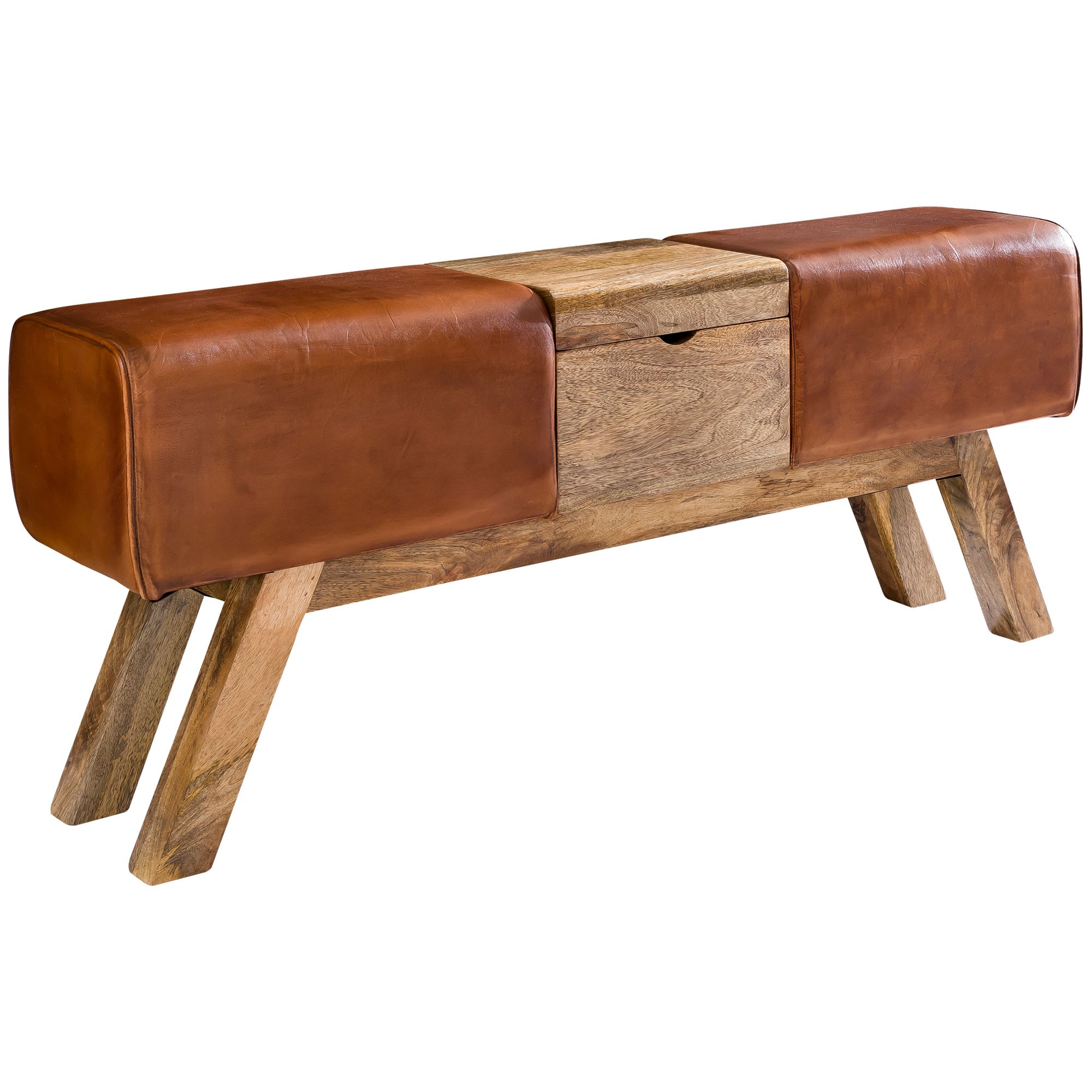 Design accendere bock bench vano bagagli brown 120 x 29 x 53 cm