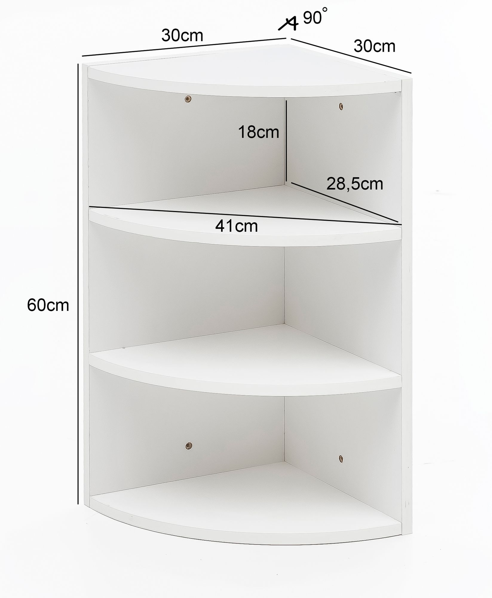 Mensola ad angolo bianco 30 x 60 x 30 cm wl5.843 mensola da parete in legno mensola sospesa ad angolo