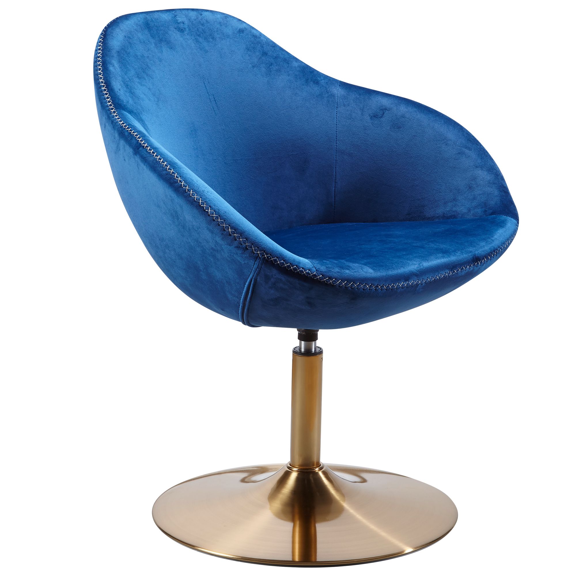 Chair sarin velluto blu / oro 70x79x70 cm sedia girevole design