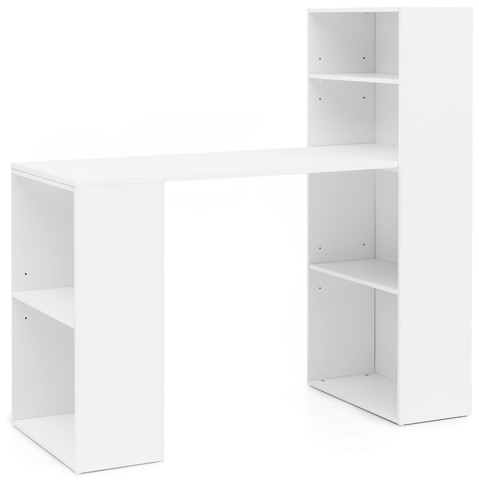 Scrivania  wl5.692 con ripiano 120 x 120 x 53 cm in legno bianco opaco moderno