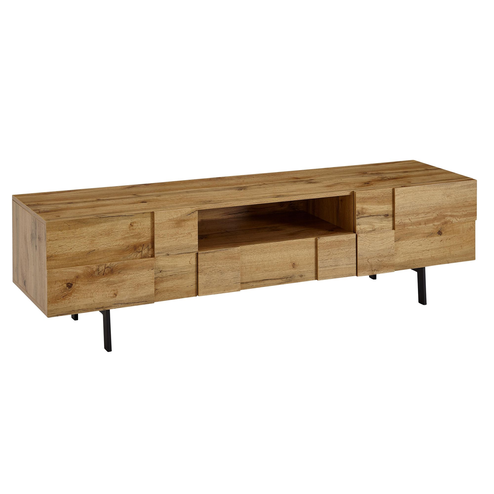 Credenza in legno rovere decoro 160x46x43 cm comò tv a due ante