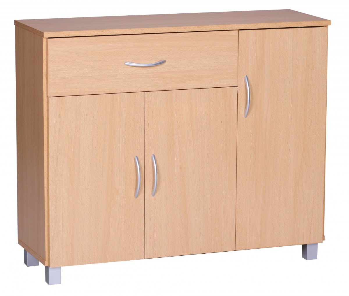 Credenza jarry faggio con 1 cassetto e 3 porte 90 x 75 x 30 cm