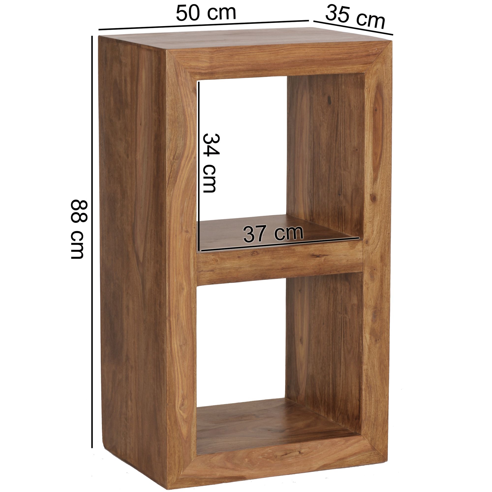 Mensola  mumbai legno massello di sheesham alto 88 cm 2 ripiani design mensola in legno tavolino prodotto naturale stile casa di campagna