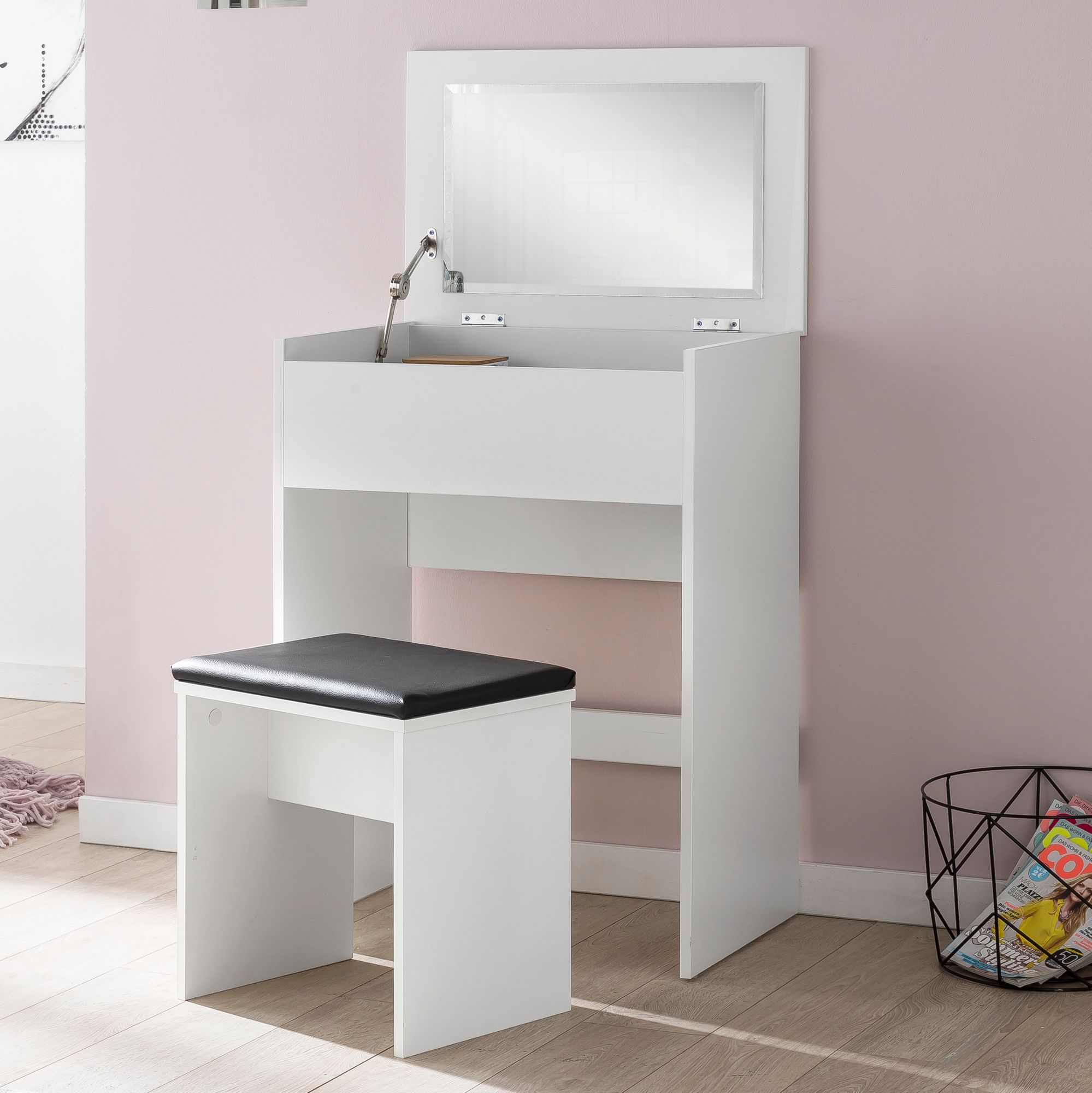 Spogliatoio wl5.730 60x81x40 cm consolle bianco legno moderno