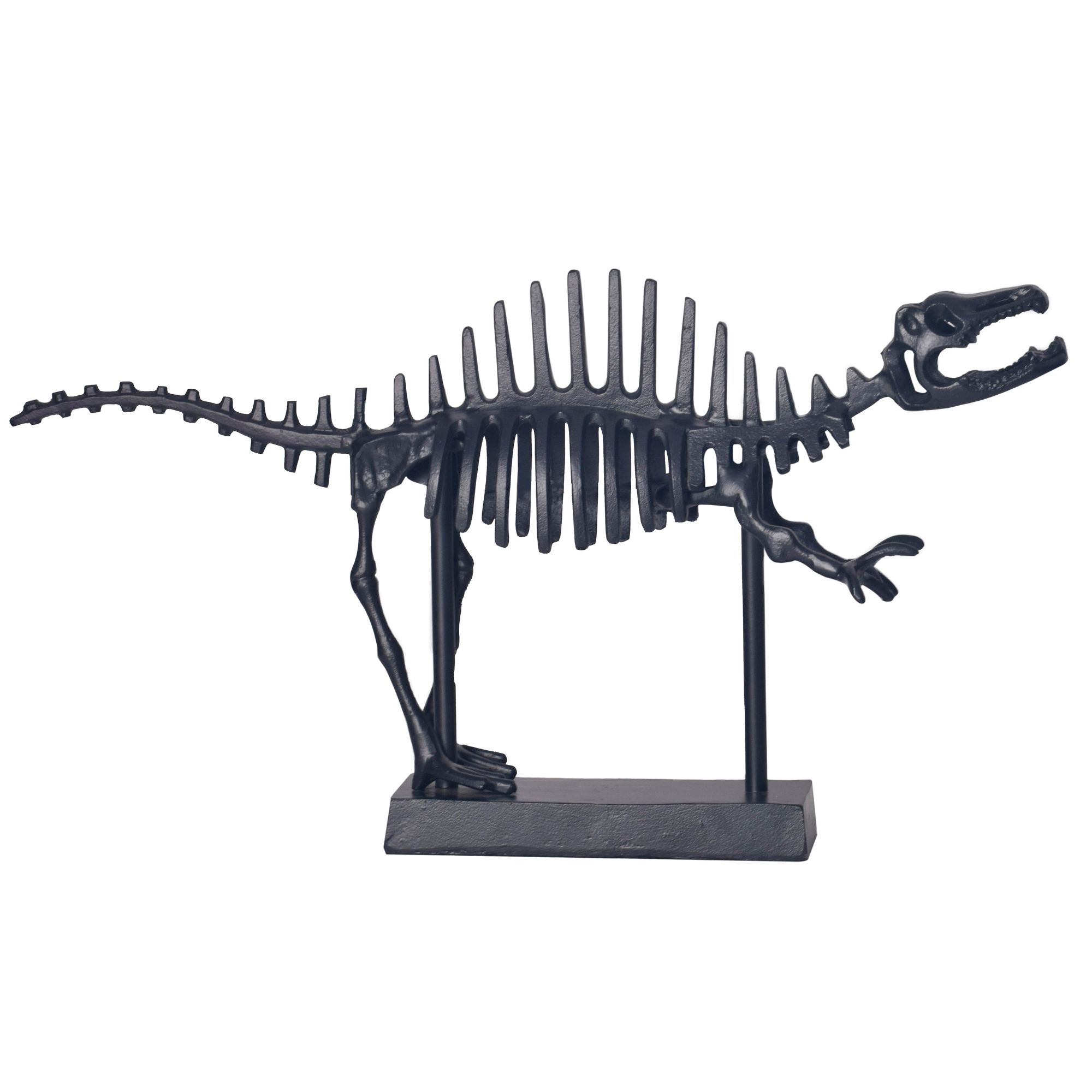 Decorazione per la casa T-Rex Fossil 62 cm Alluminio Nero Statua Decorazione per la casa