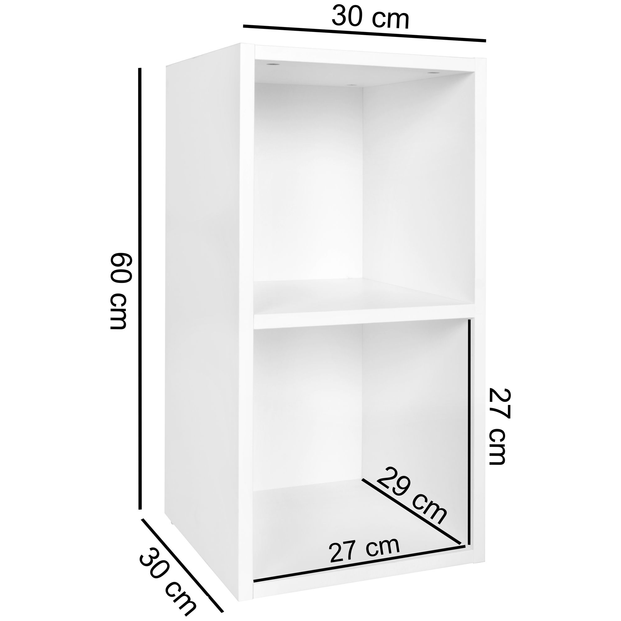 Ripiano wl5.175 legno 30x60x30 cm moderno bianco ripiano piccolo