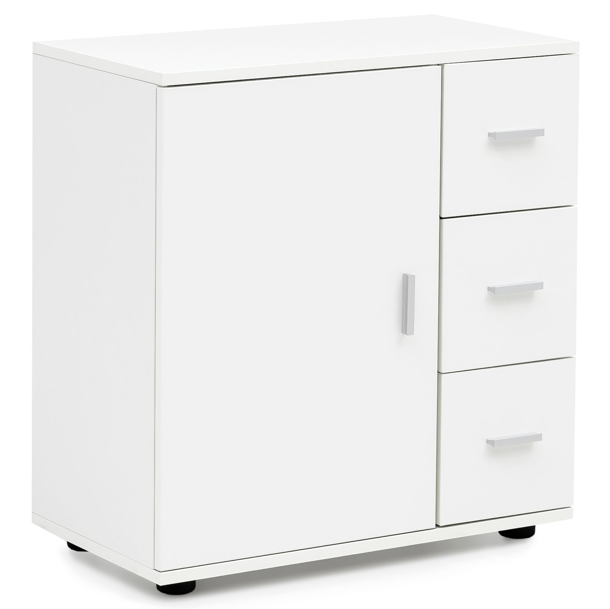 Mobile  wl5.877 bianco 60x65,5x33 cm mobile midi con anta e cassetti