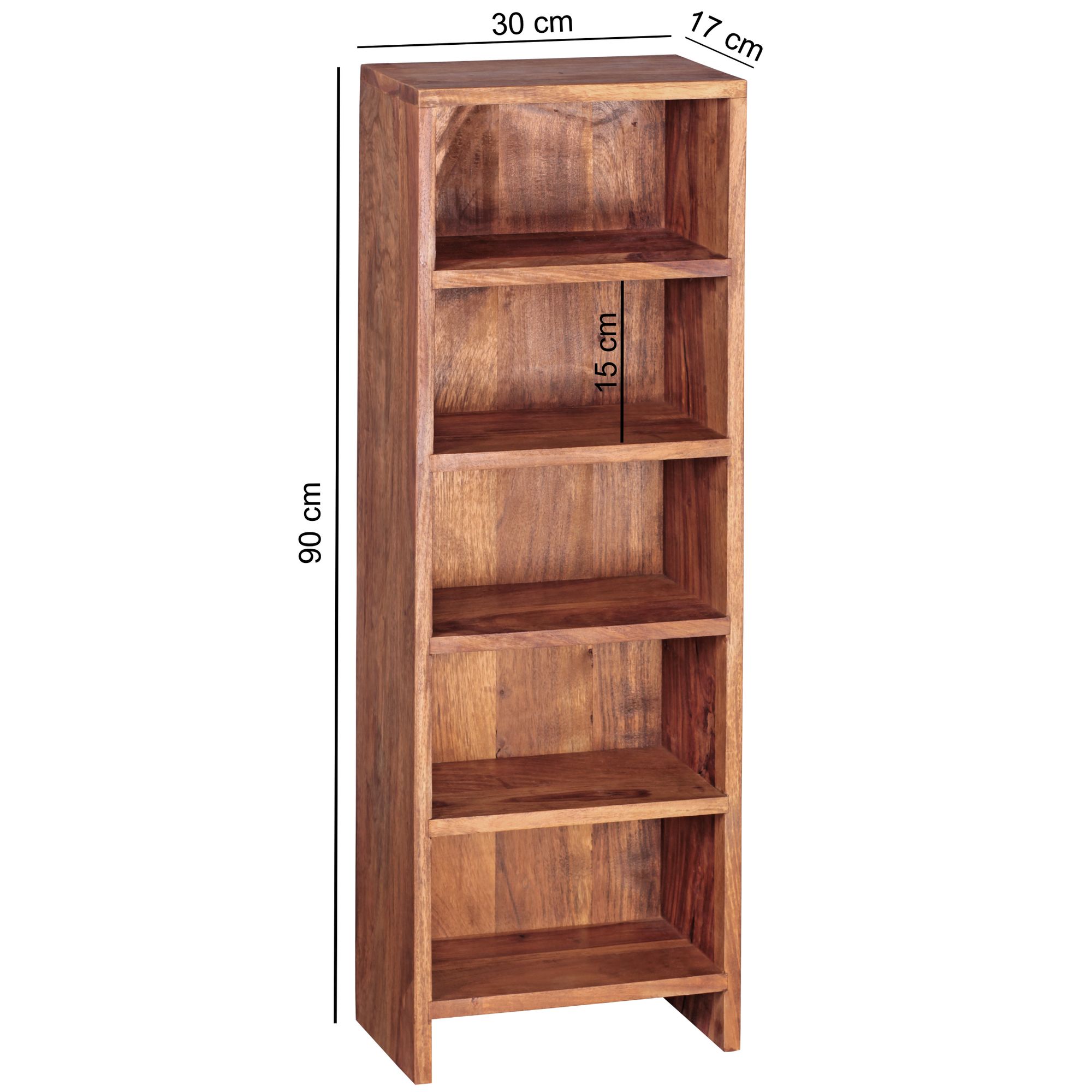 Mensola cd in legno massello sheesham piedi scaffalature 90 cm vani portaoggetti alta cd 5 libreria in stile country naturale