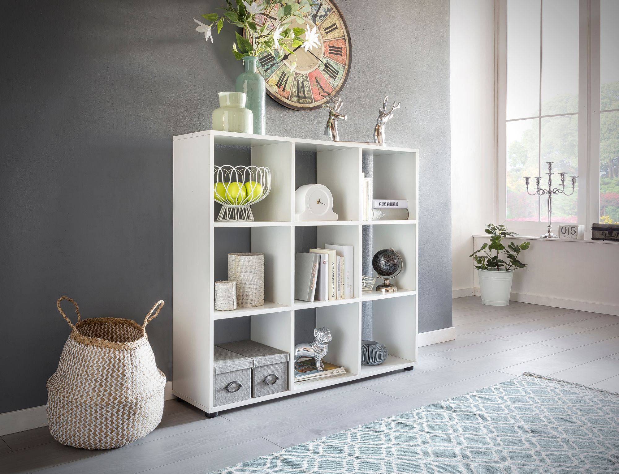 Libreria di design zara con 9 scomparti bianco 108 x 104 x 29 cm