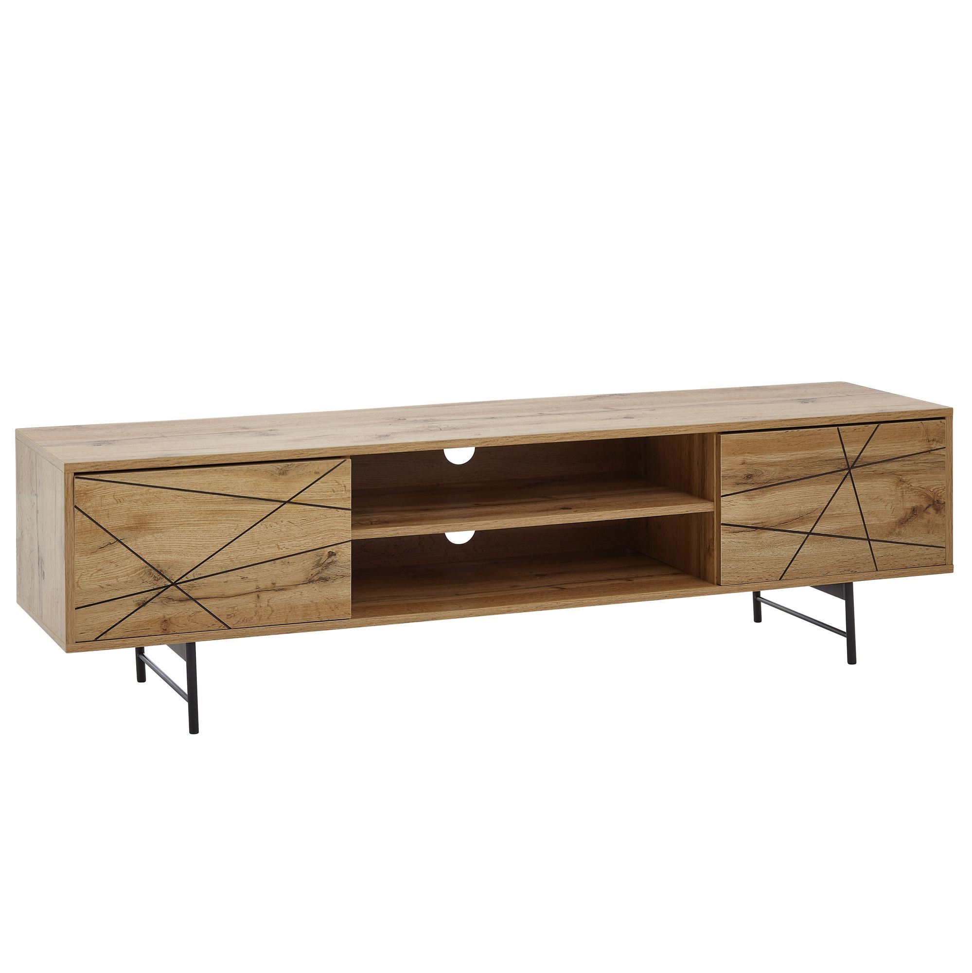 Credenza in legno rovere decoro 160x45x40 cm comò tv a due ante