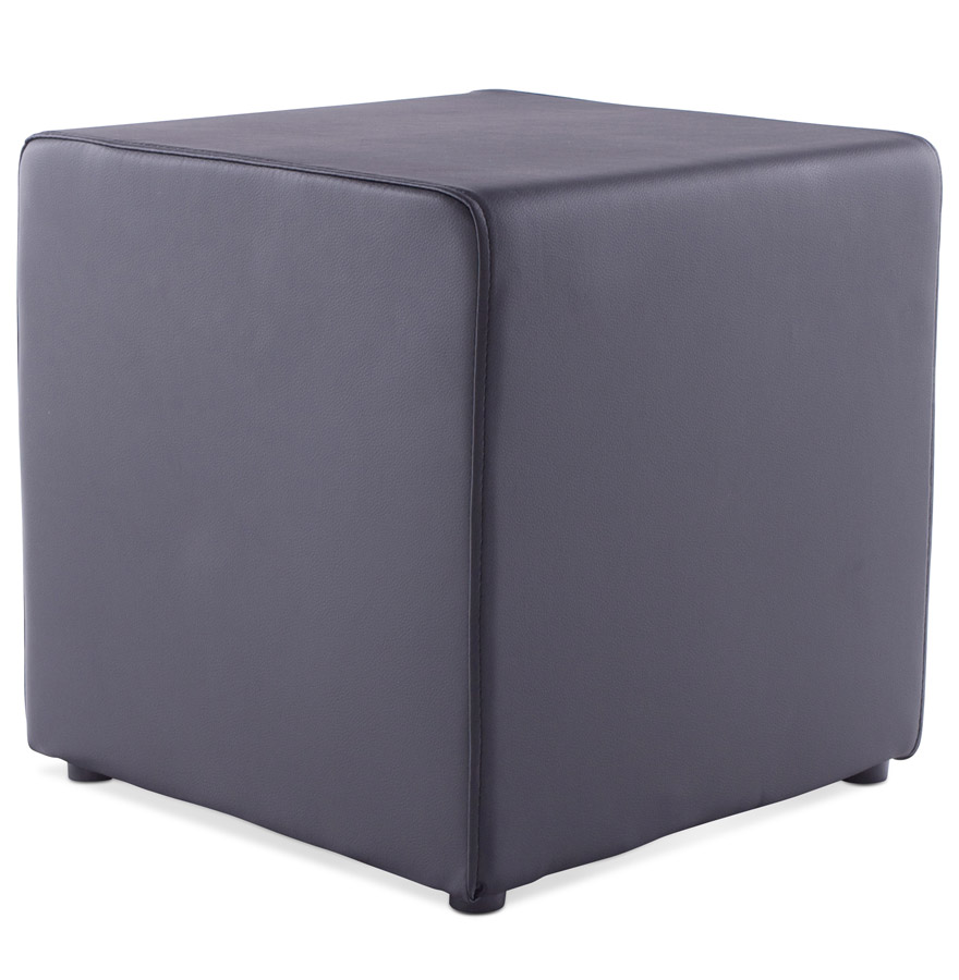 Pouf 'CUBO' da salotto in materiale sintetico nero