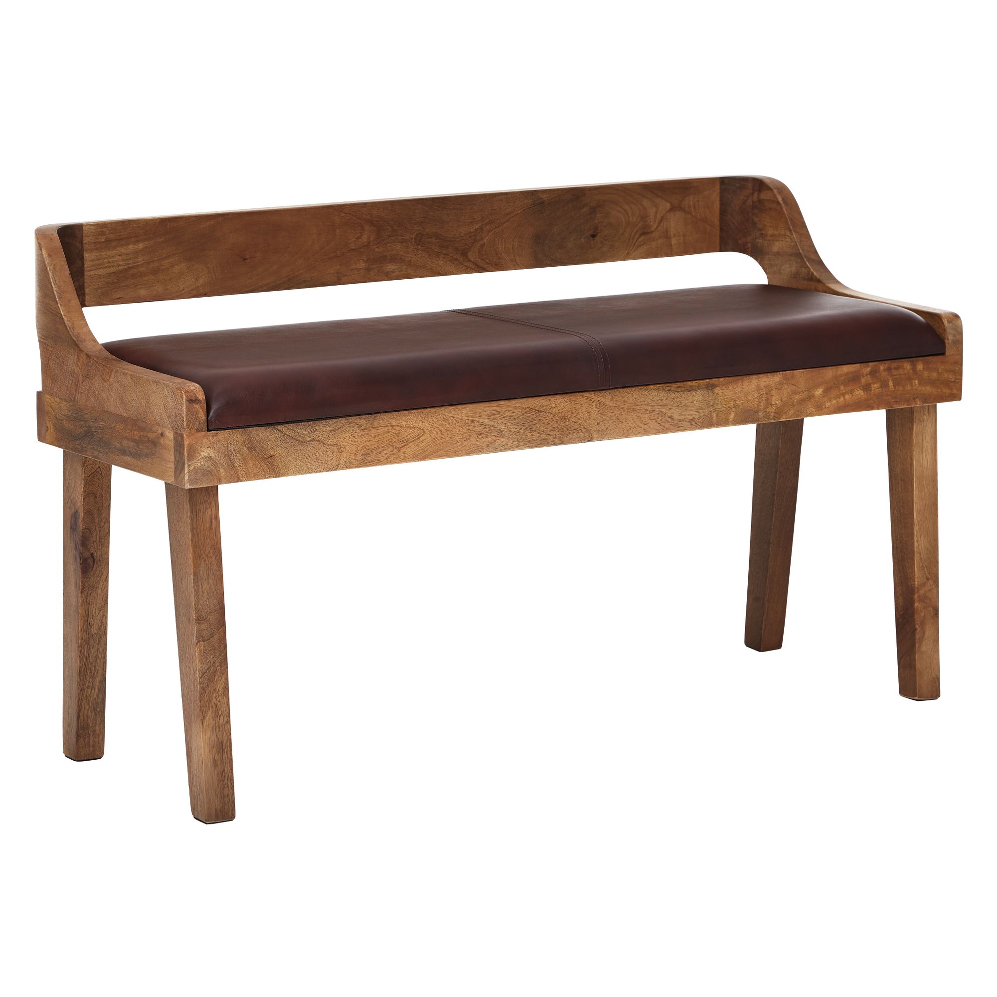 Panca  vera pelle / panca in legno massiccio 108x63x43 cm