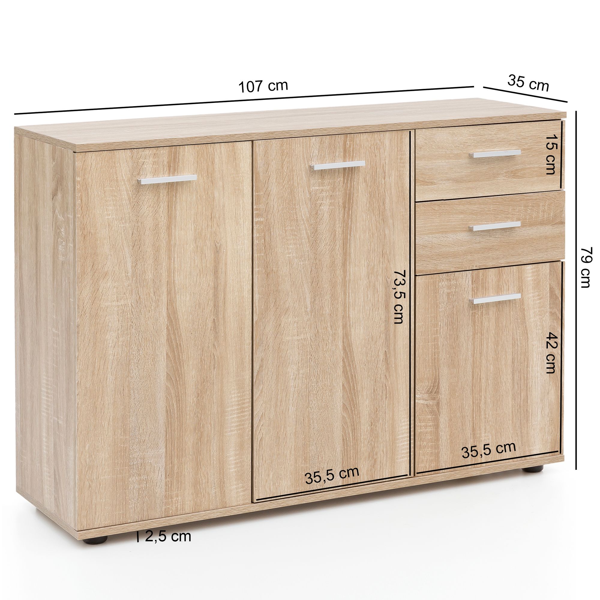 Credenza  svenja dresser 107x35x76cm sonoma