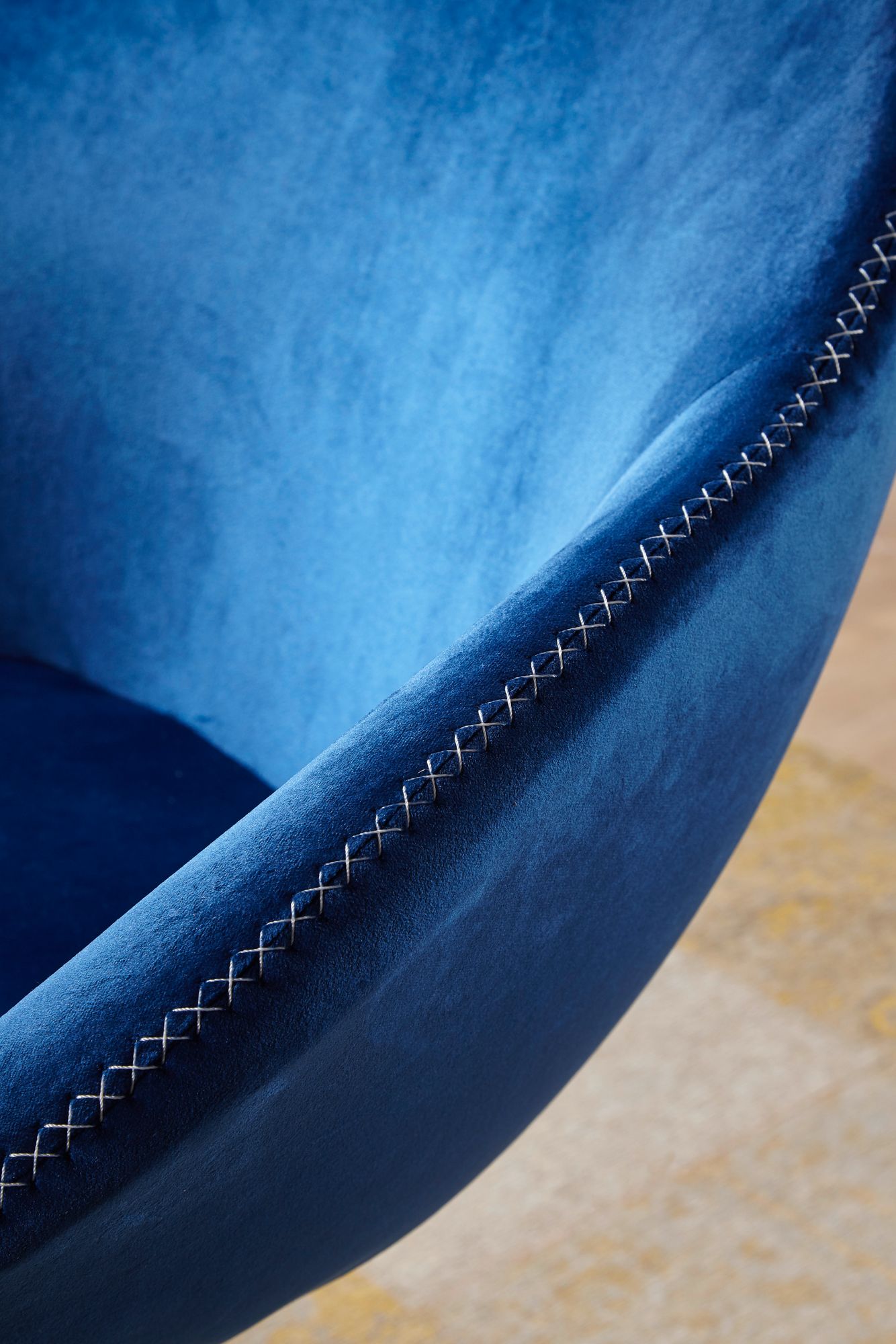 Chair sarin velluto blu / oro 70x79x70 cm sedia girevole design