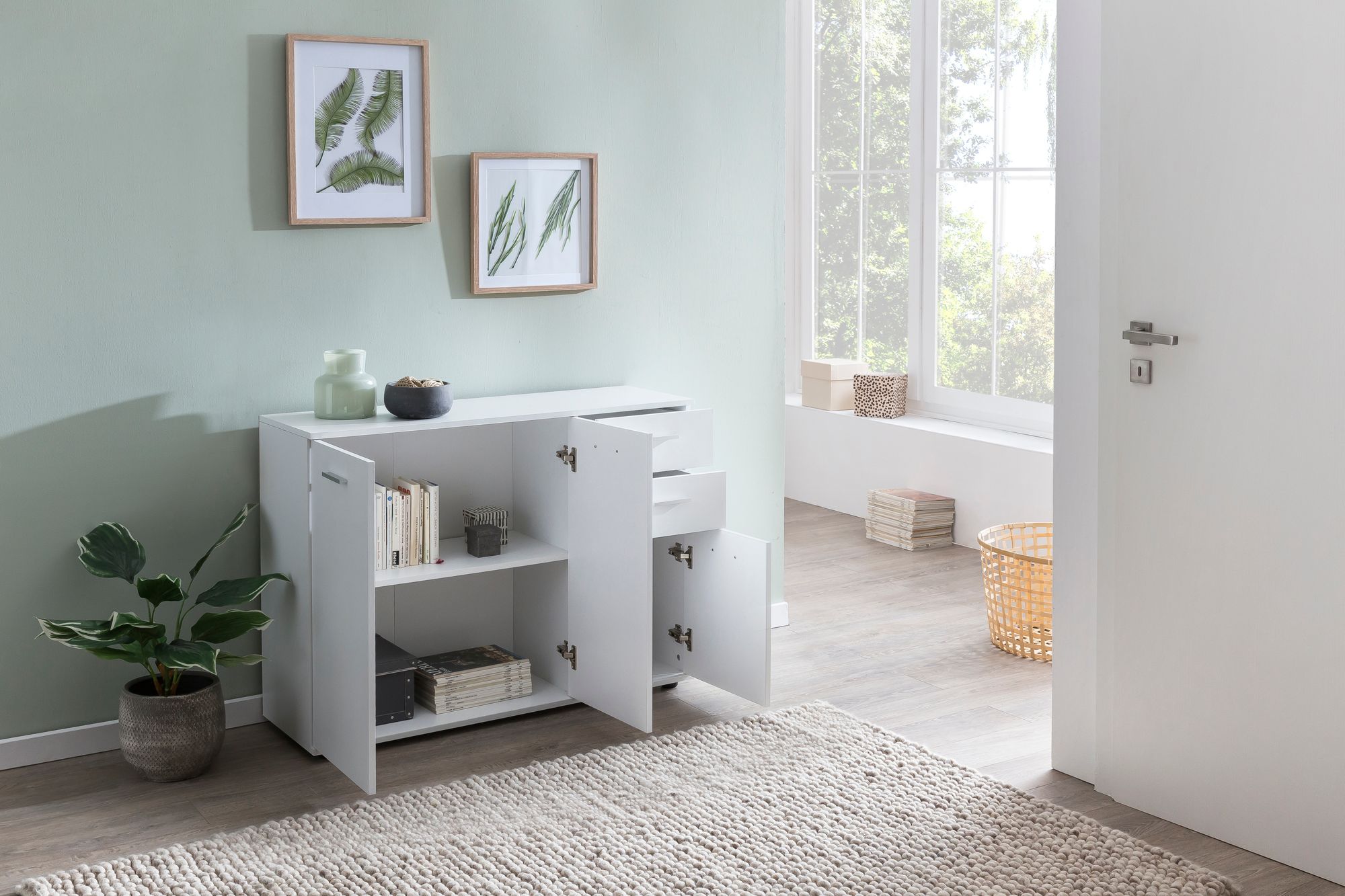 Credenza svenja 107x35x76cm bianco