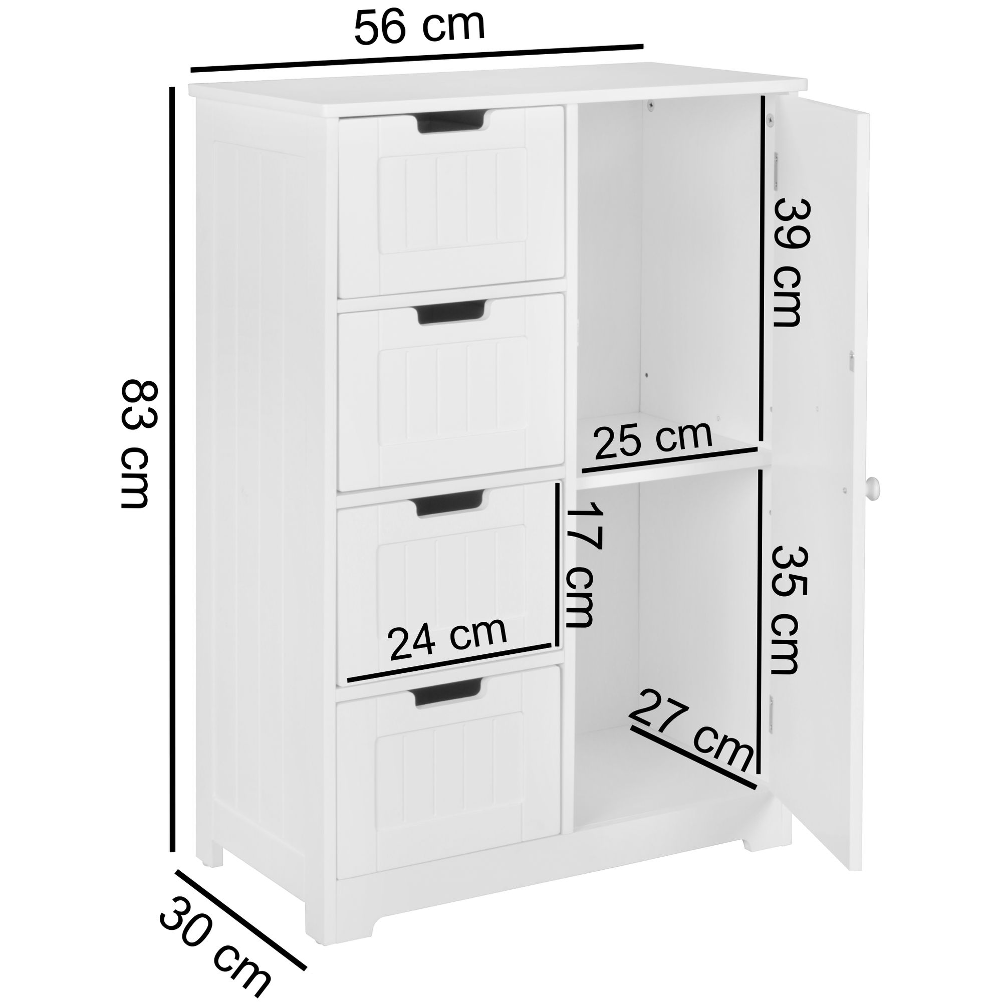 Design del bagno mobile luis stile country in mdf 65 x 83 x 30 cm bianche