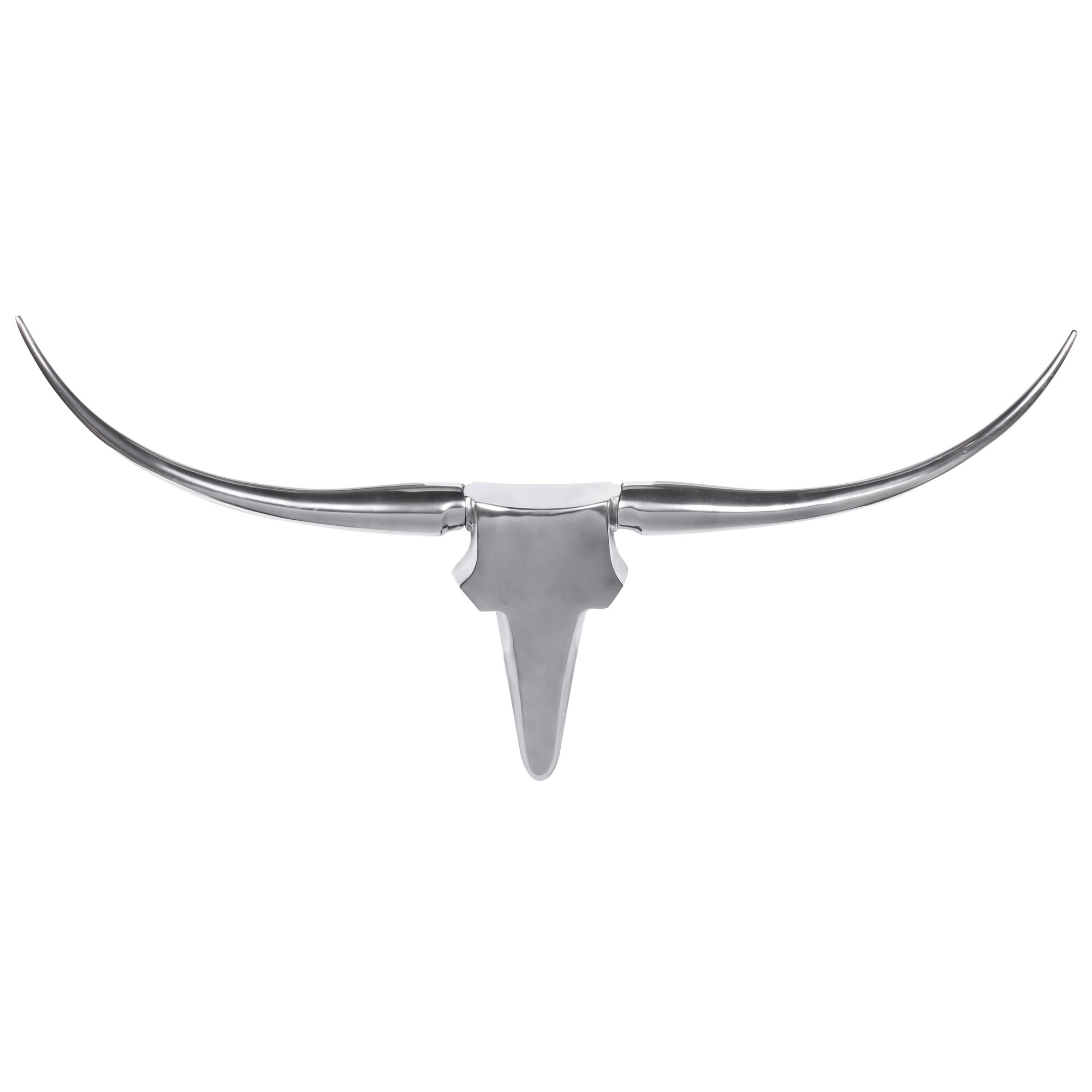 Deco antler bull m wl1.245 argento 100 cm alluminio design corna