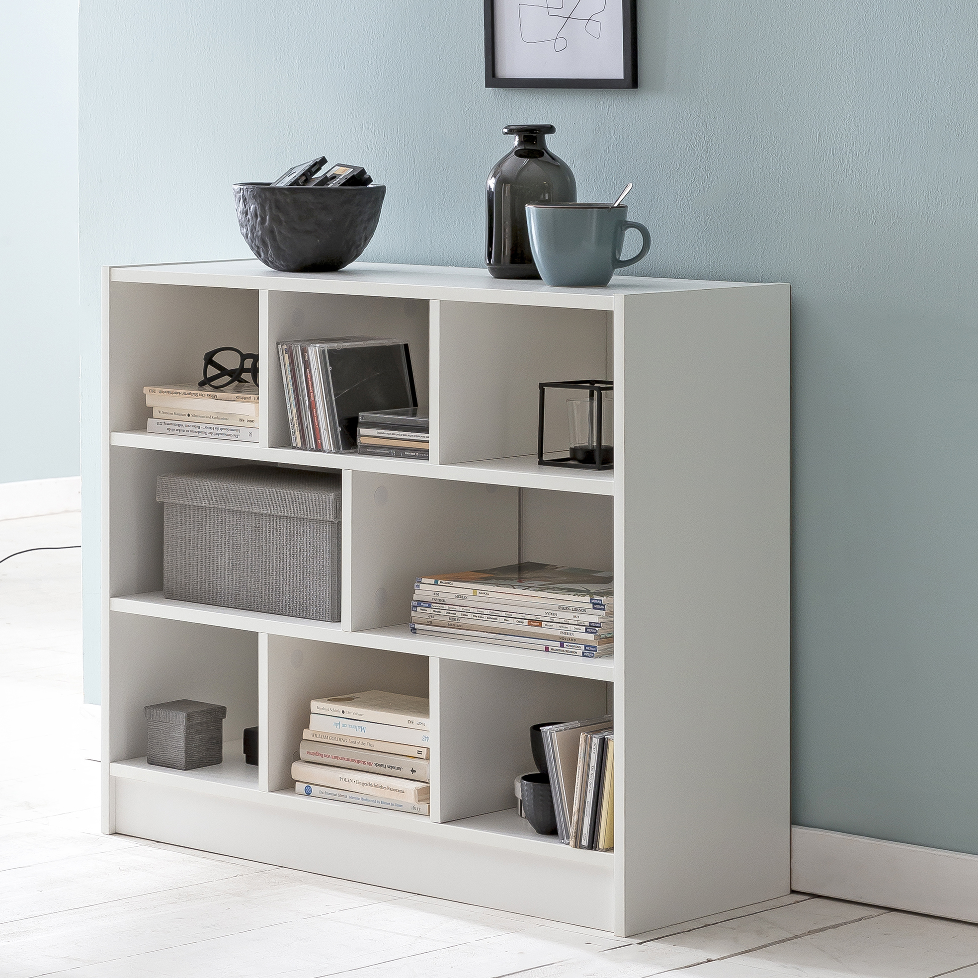 Libreria wl5.819 bianco 80x68.5x29.5 cm mensola in piedi mensola moderna