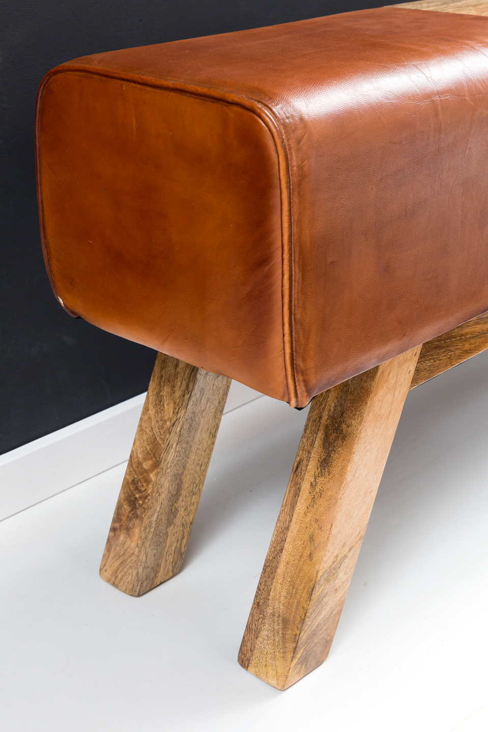 Design accendere bock bench vano bagagli brown 120 x 29 x 53 cm