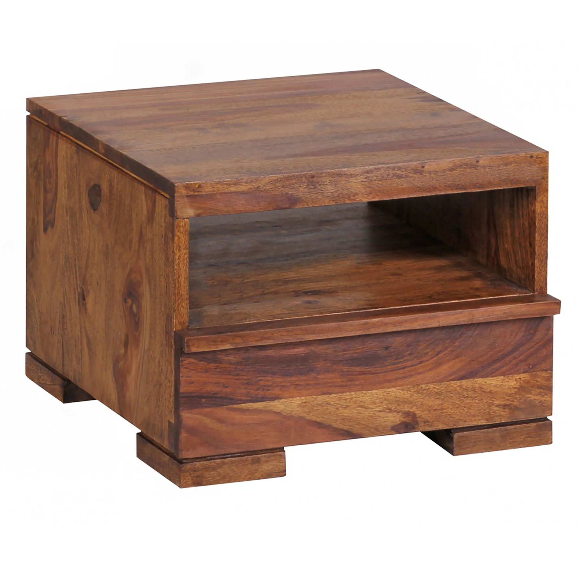 Comodino mumbai in legno massello di sheesham comodino cassettiera 30 cm 1 cassetto ripiano comodino stile country vero legno