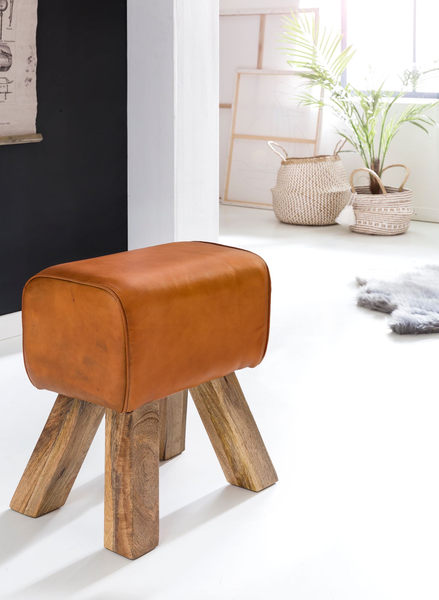 Design girare bock sgabello brown 40 x 30 x 47 cm