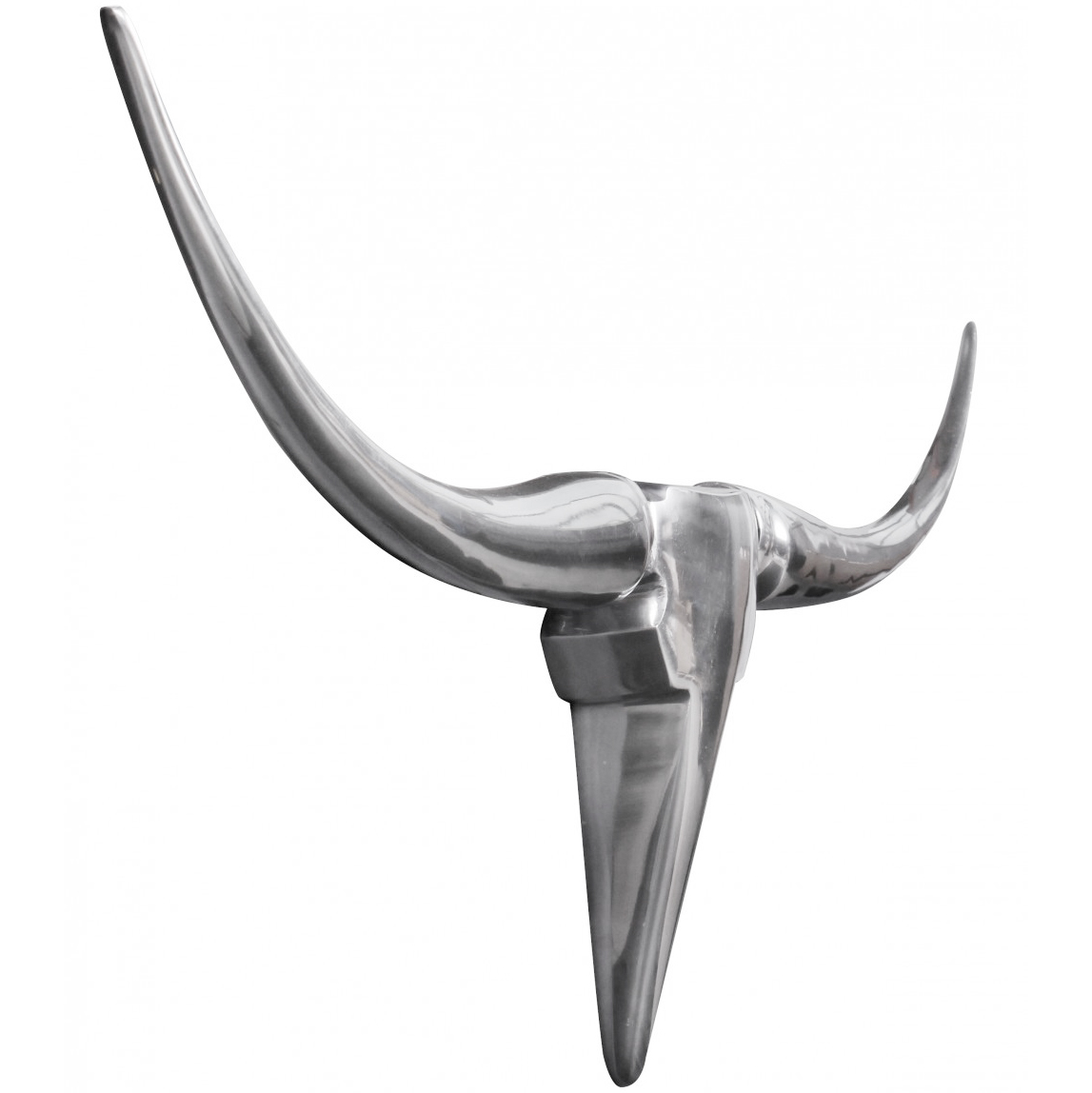 Deco antler bull m wl1.245 argento 100 cm alluminio design corna