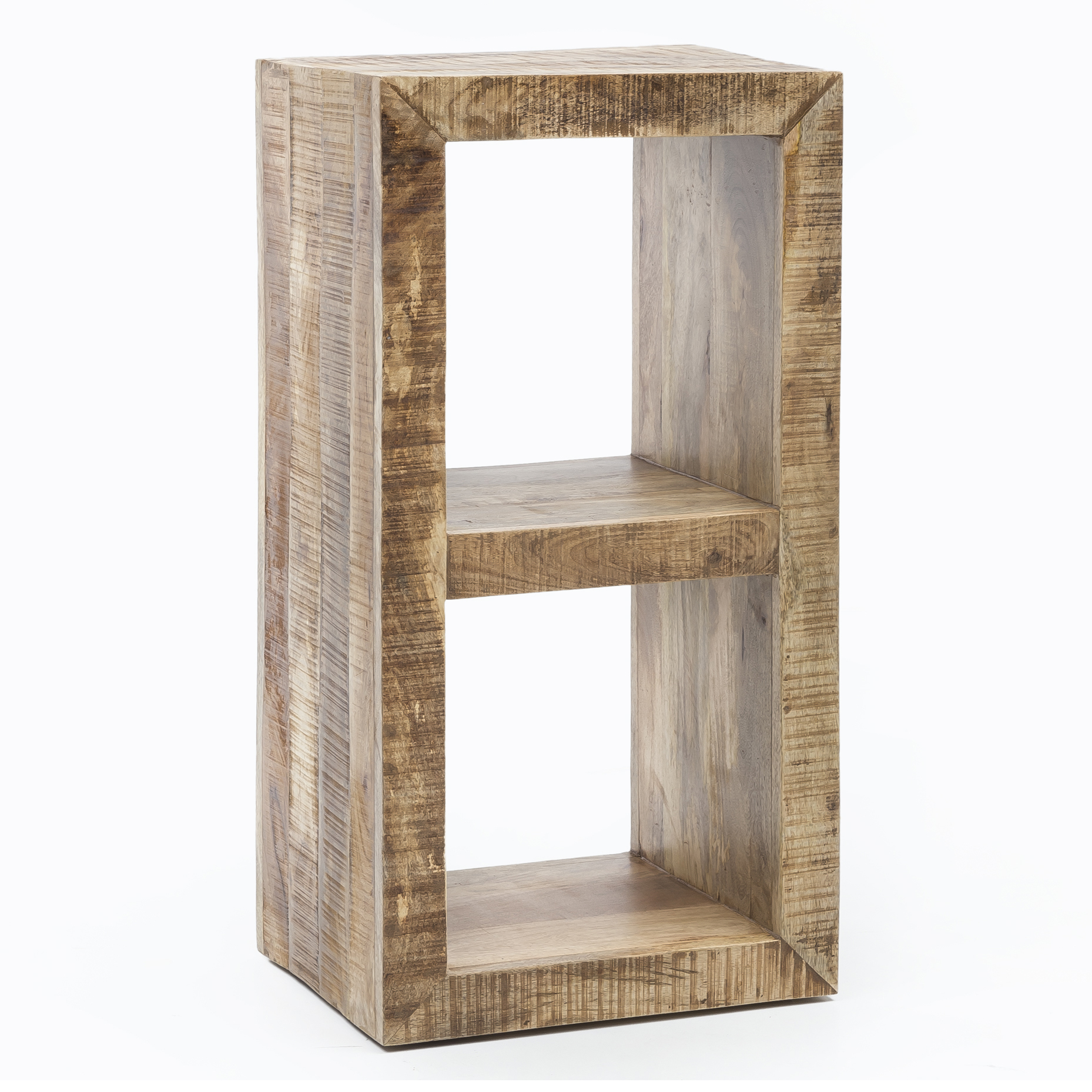 Legno massello in piedi scaffalature rustica mango 90 x 45 x 35 cm 2 ripiani