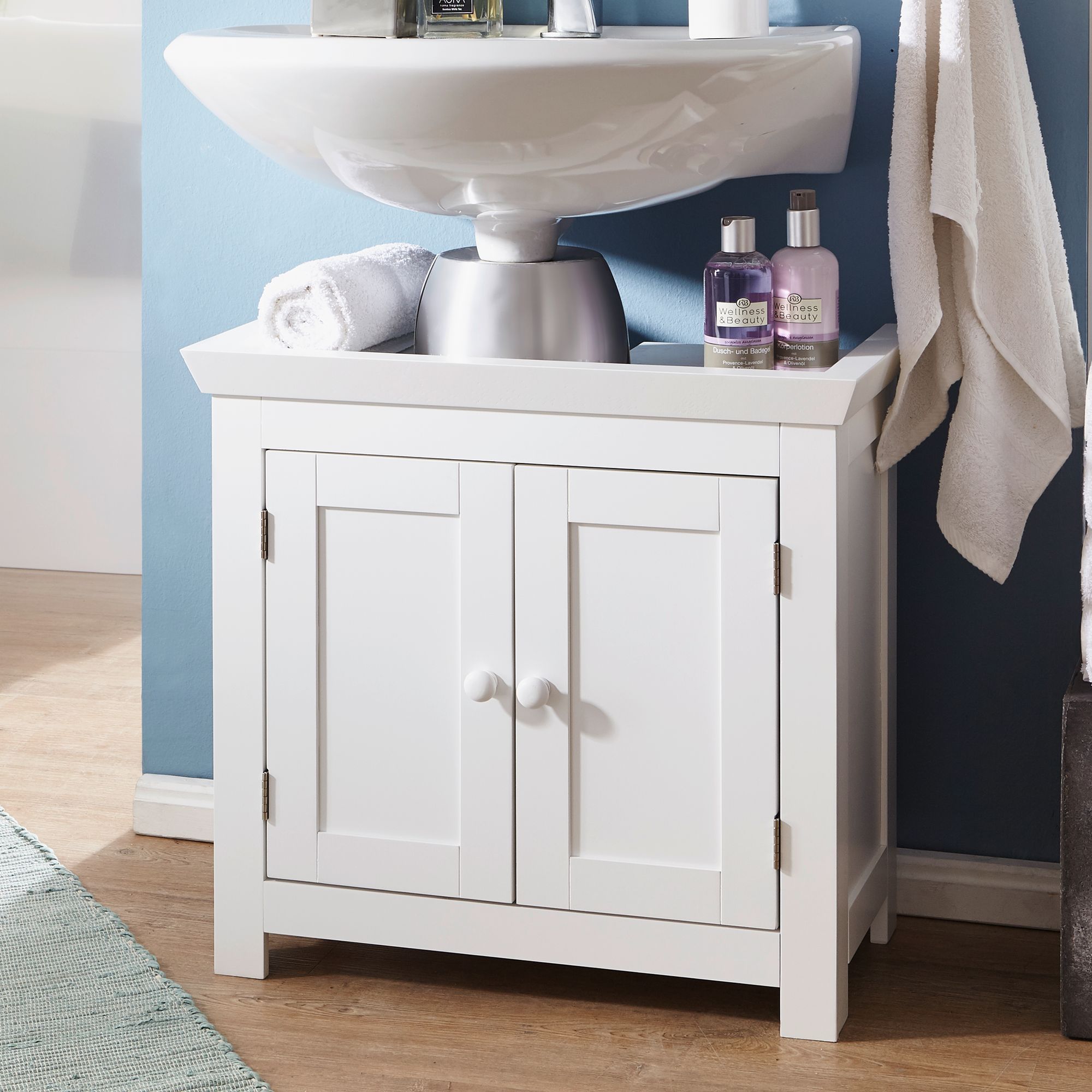 Mobile lavabo design wl1.350 mobile bagno a 2 ante bianco